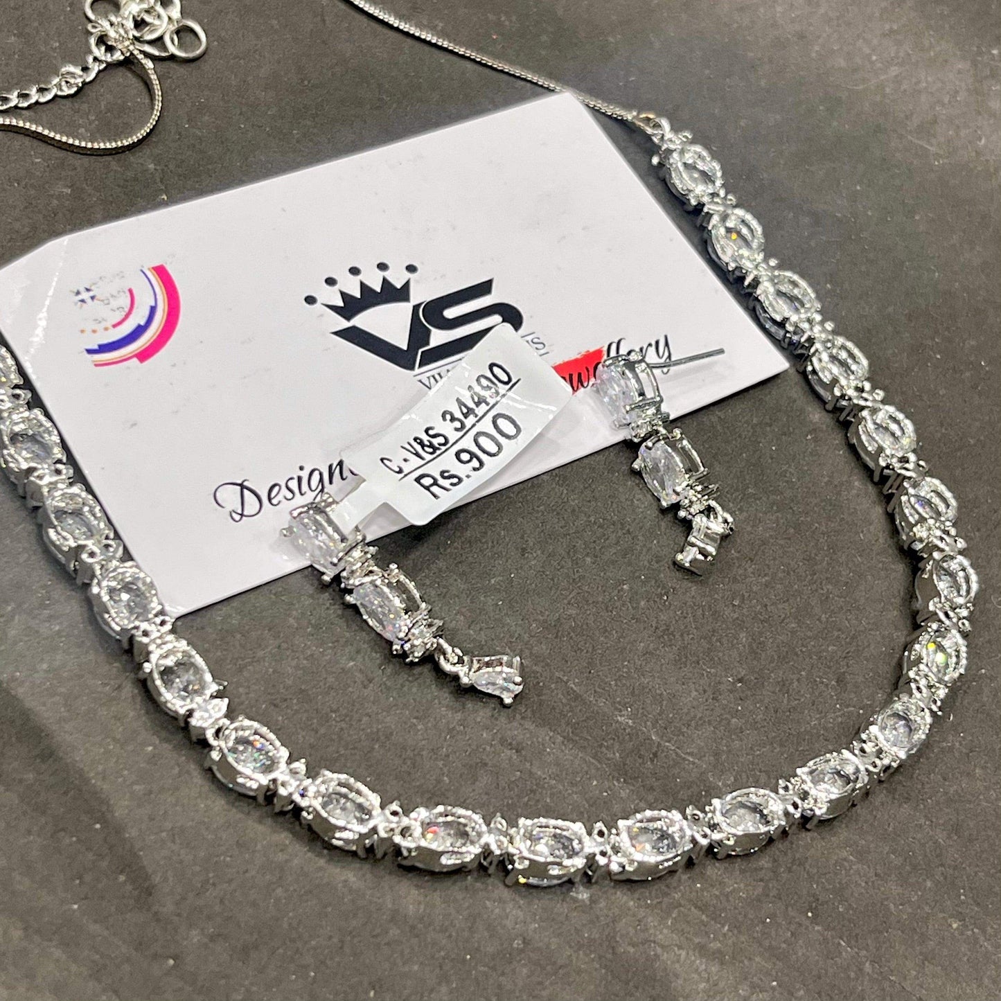 Zircon Necklace Set 333422 - Vijay & Sons