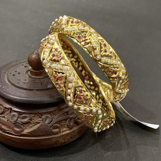 Jadau bangles 57765 - Vijay & Sons