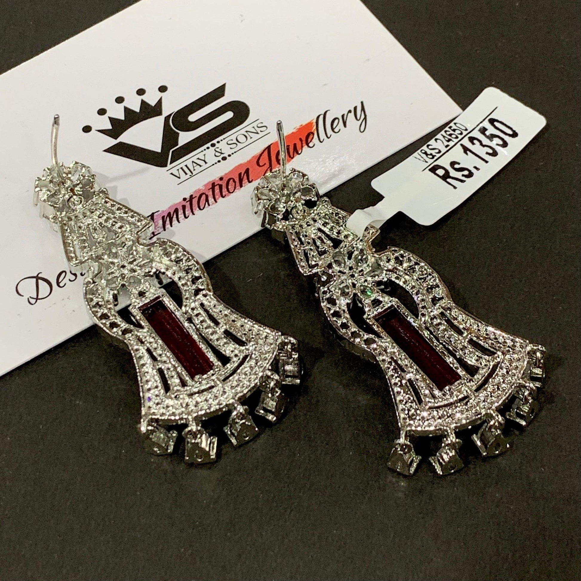 American diamond earrings 454356 - Vijay & Sons