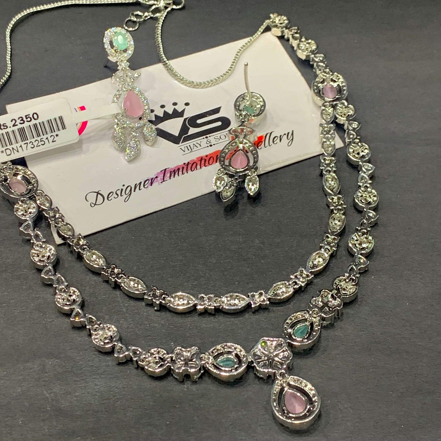 Zircon Necklace Set 244334 - Vijay & Sons