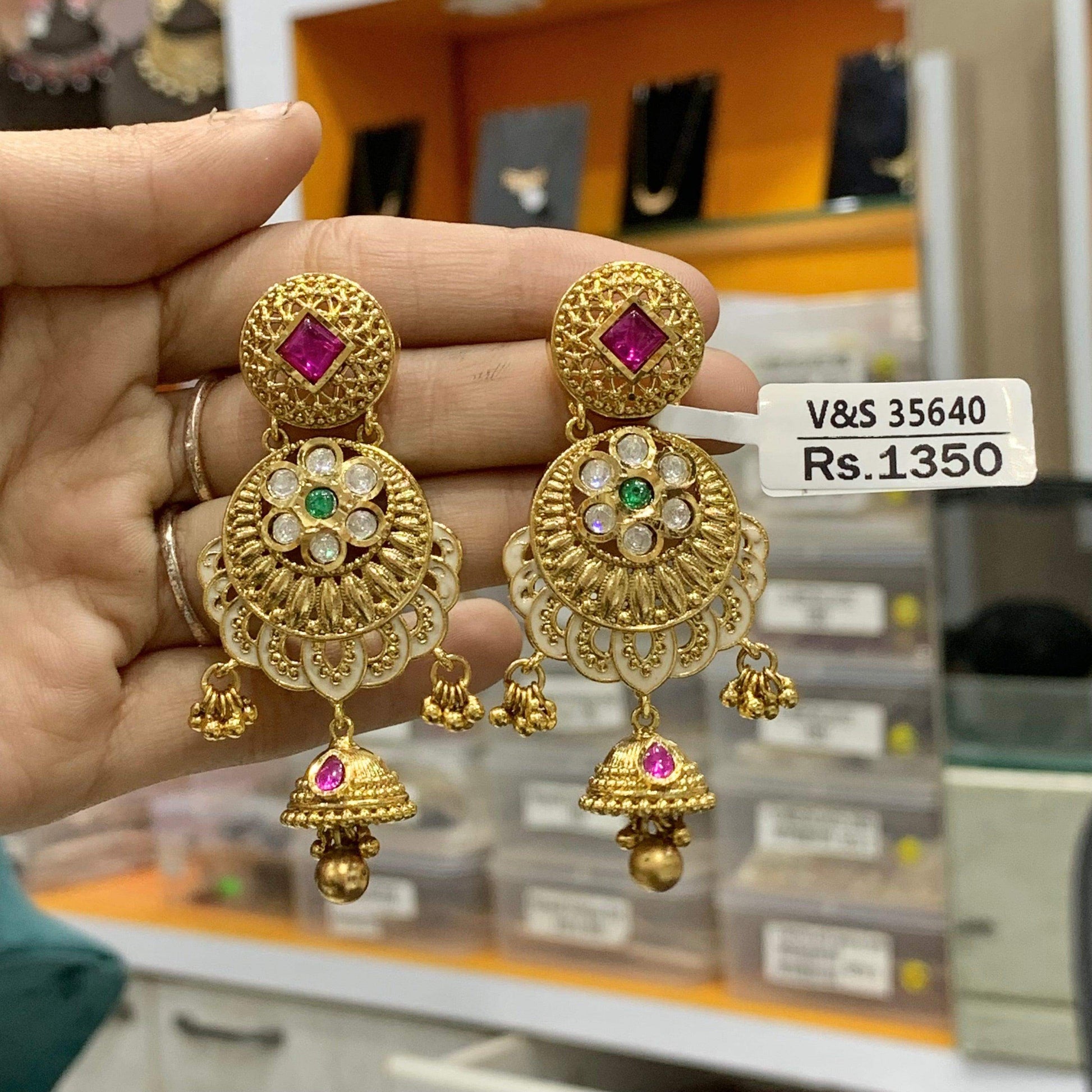 Antique Earrings 357801 - Vijay & Sons