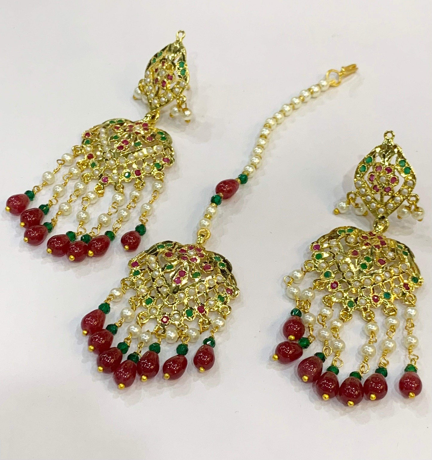 Jadau Tikka Earrings 494729 - Vijay & Sons