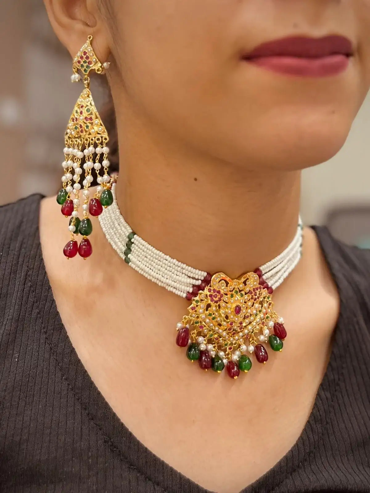 Jadau Necklace Set 77654