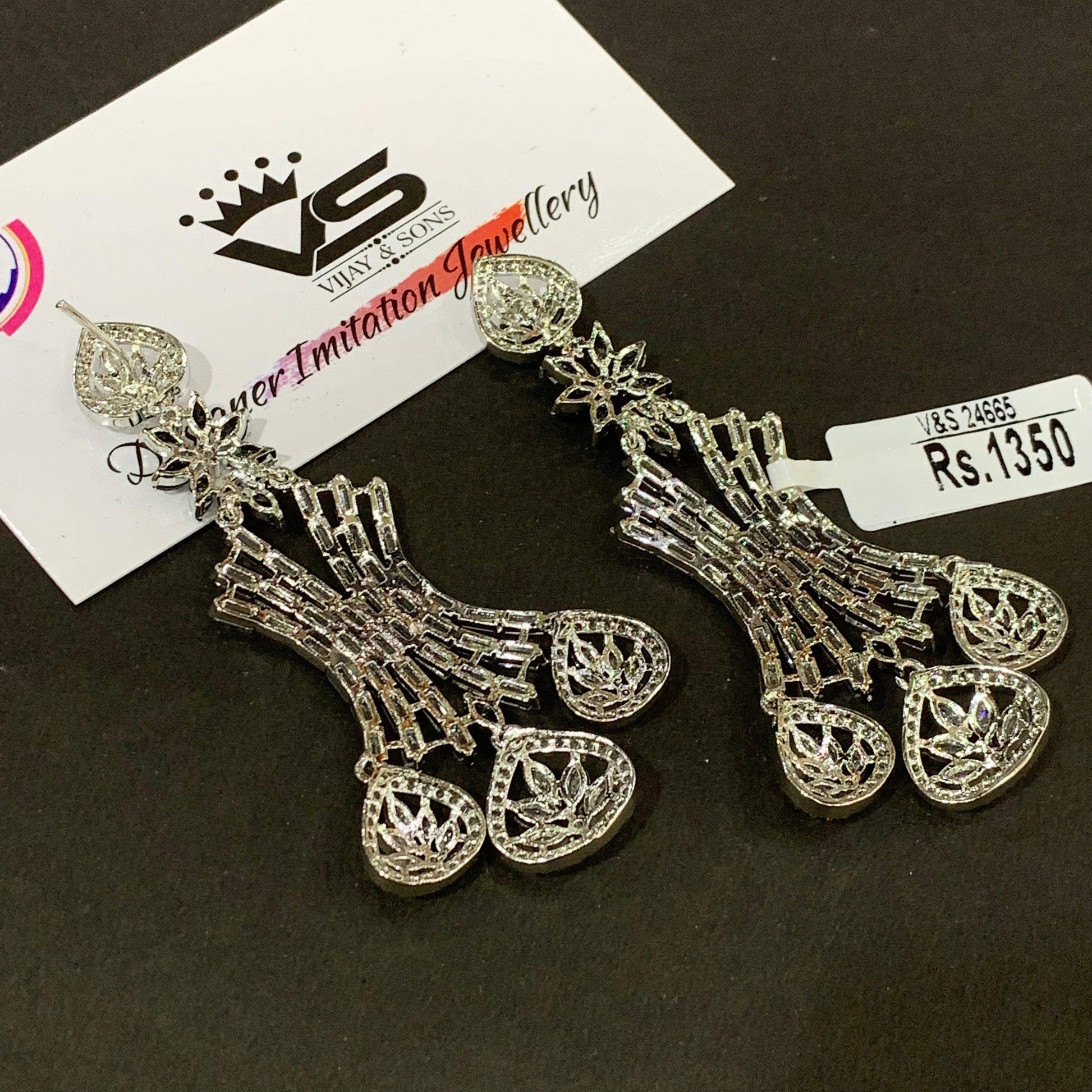 American Diamond Earrings 67875 - Vijay & Sons