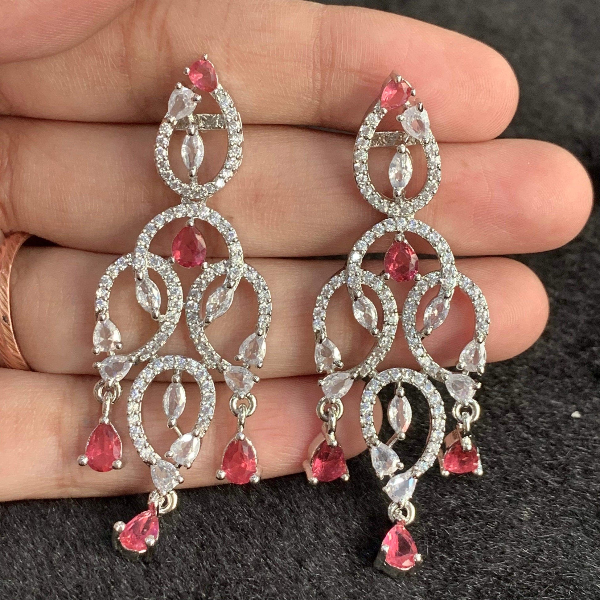 American Diamond Earrings 35655 - Vijay & Sons