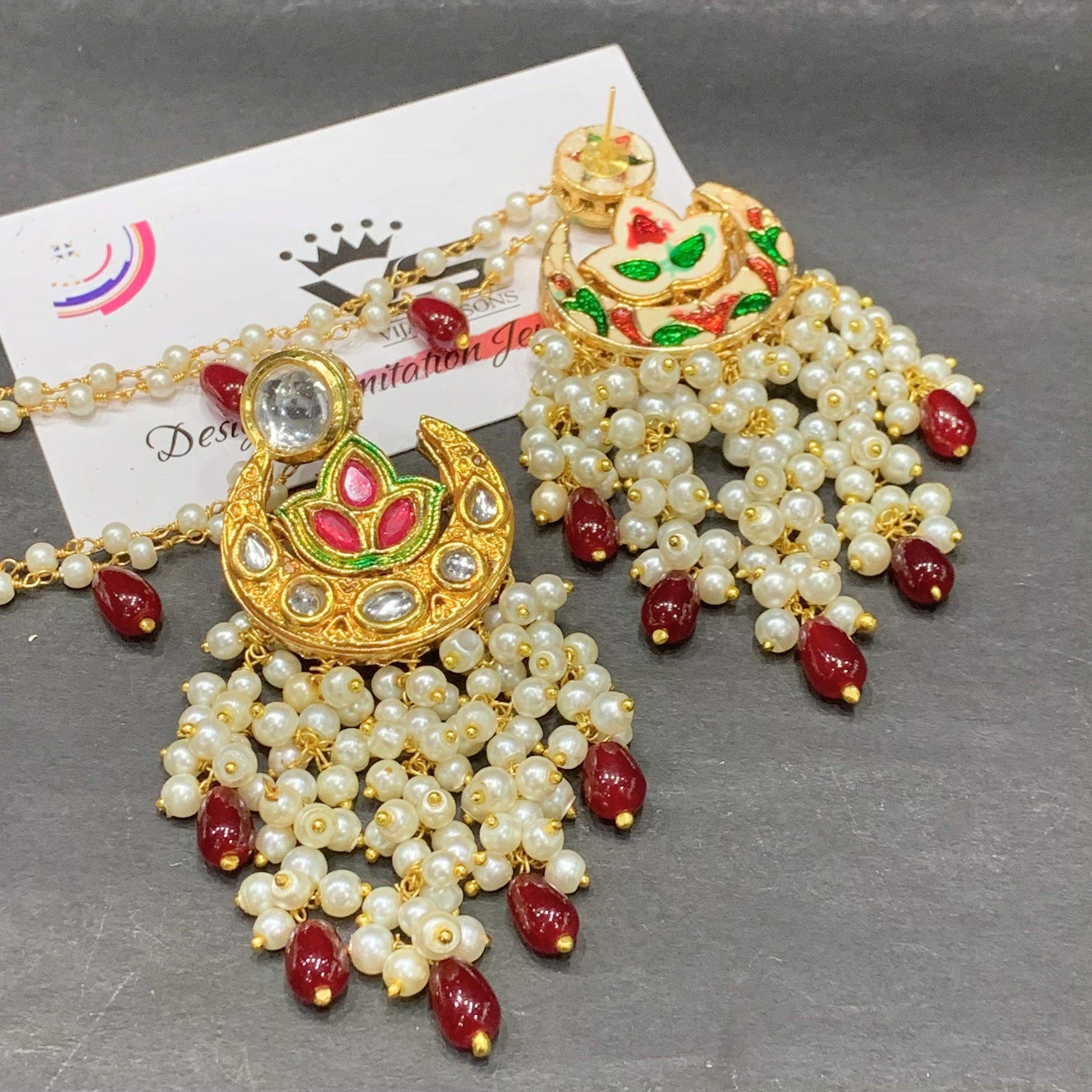 Kundan Earrings 72388 - Vijay & Sons