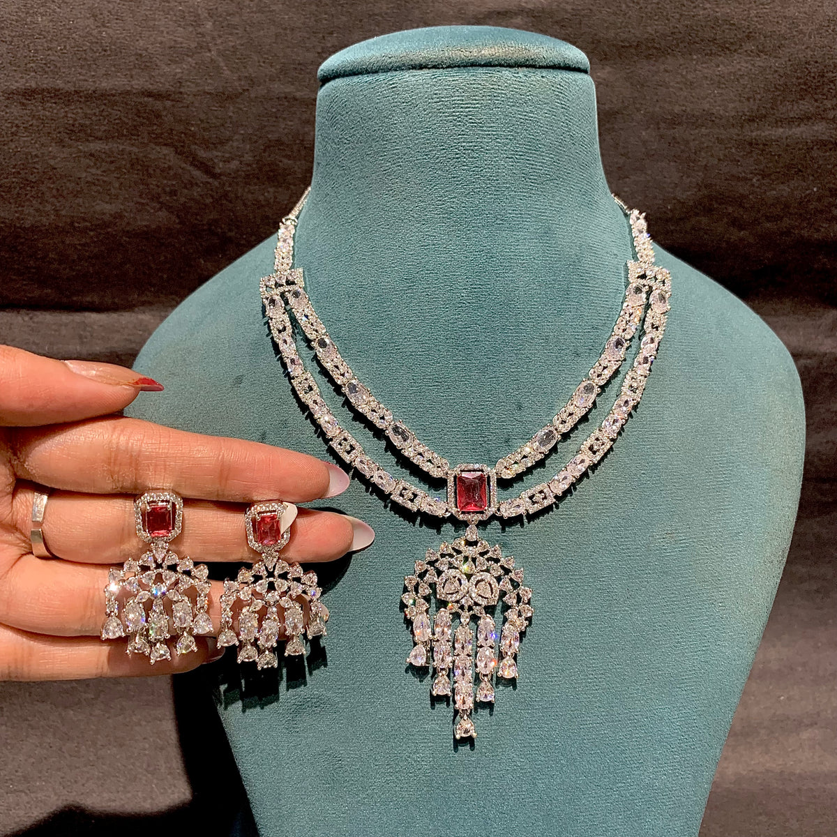 Zircon Necklace Set 829038