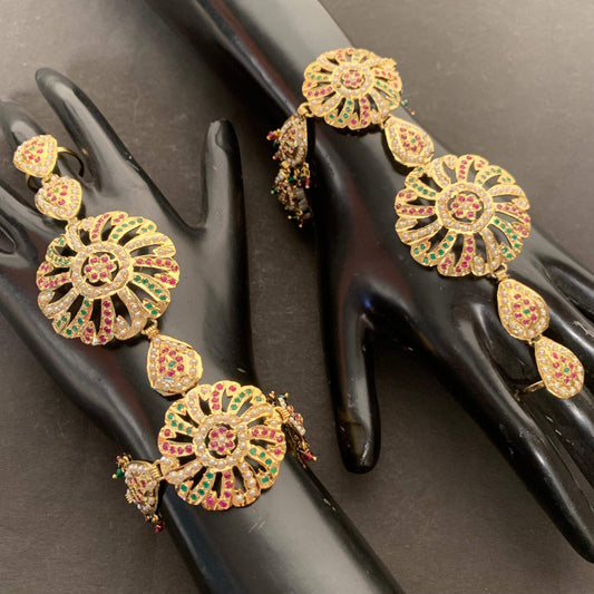 Jadau Ring adjustable size 294719 - Vijay & Sons