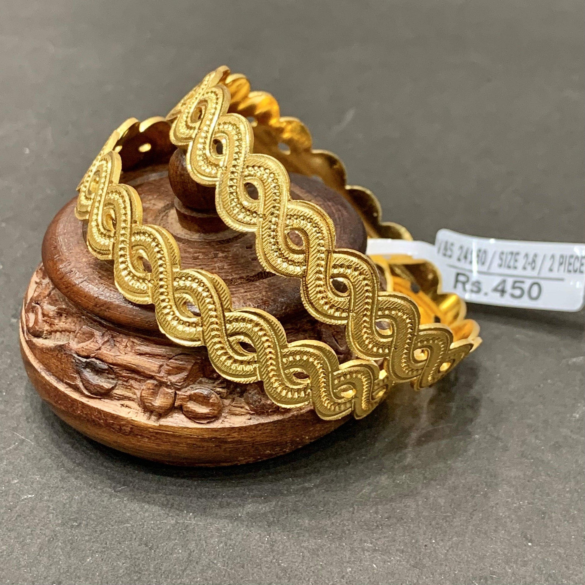 Gold Plated Bangles 67656 - Vijay & Sons