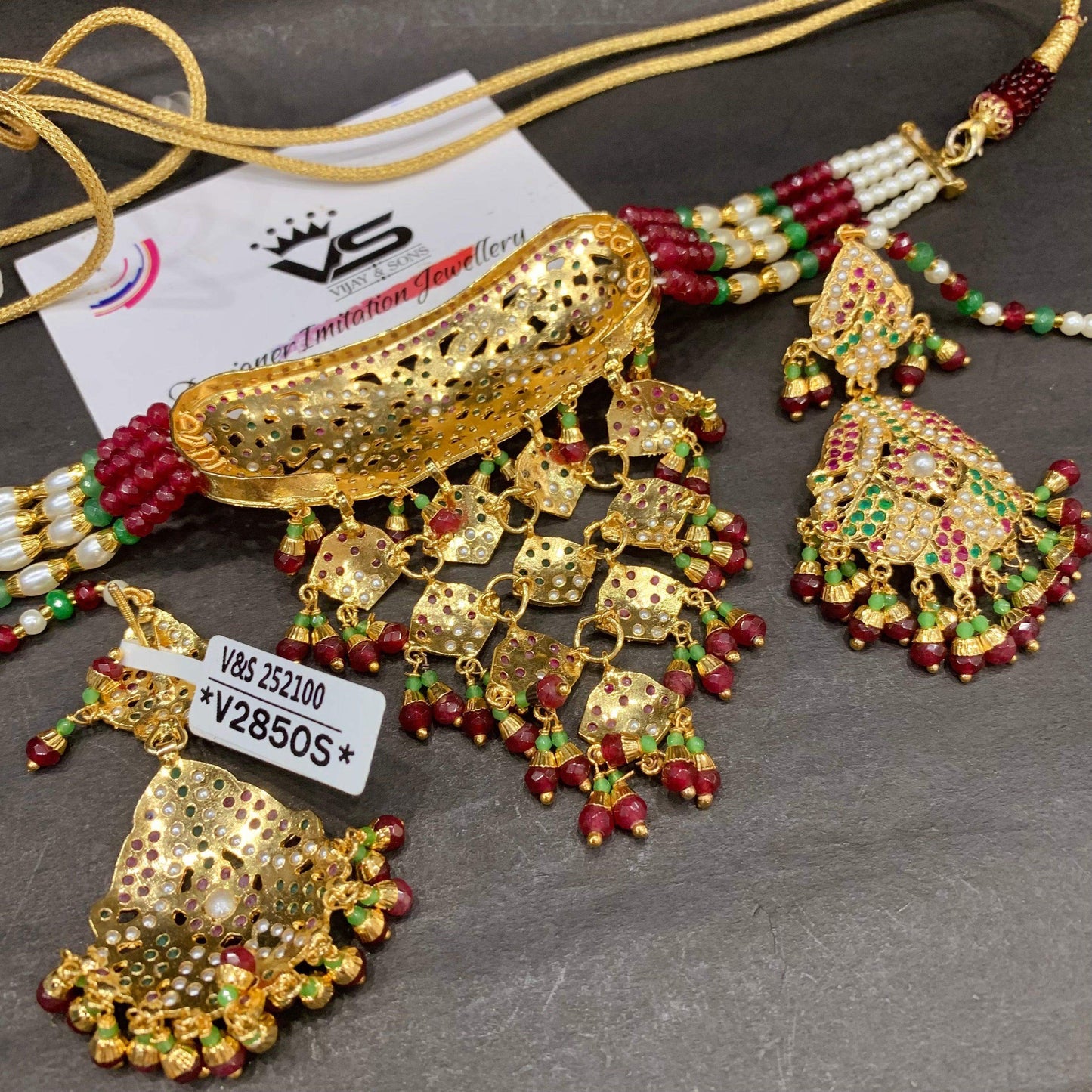 Jadau Necklace sets 456433 - Vijay & Sons