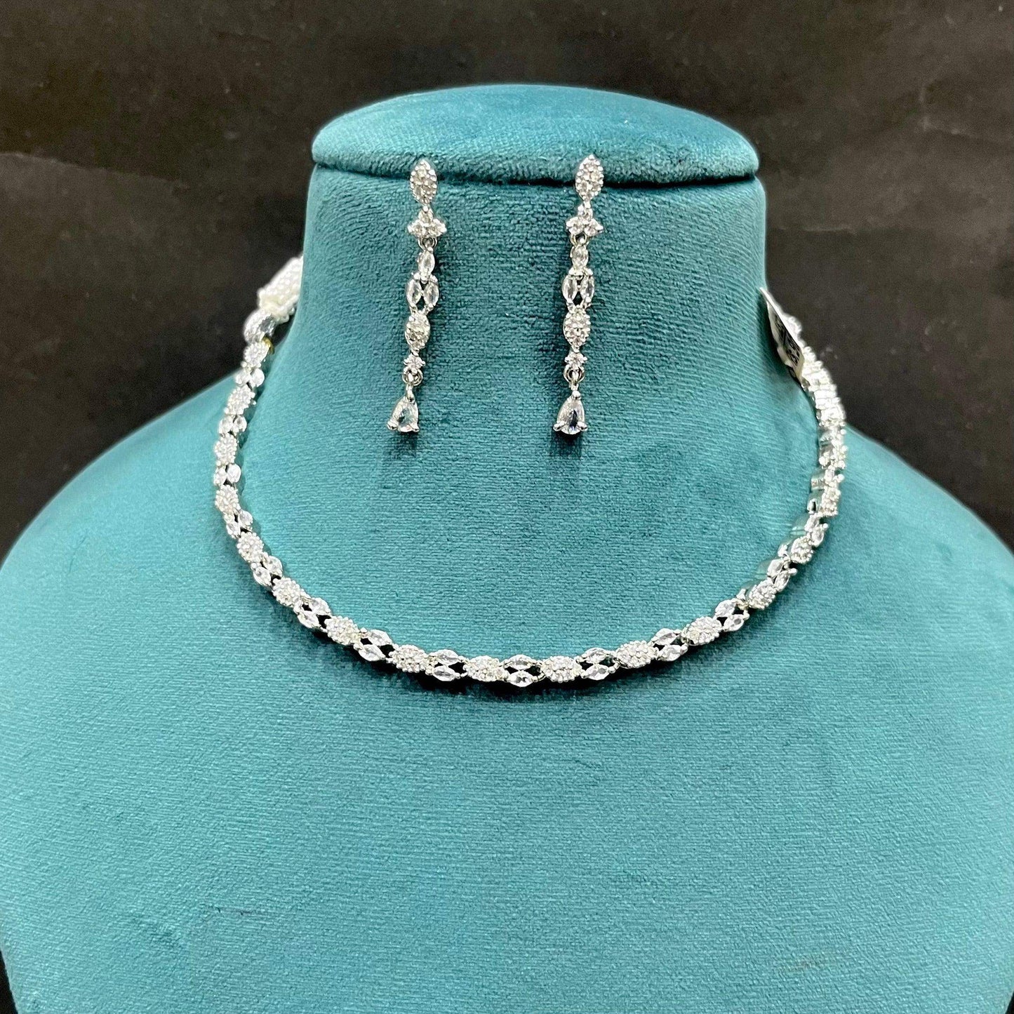 Zircon Necklace Set 3345 - Vijay & Sons