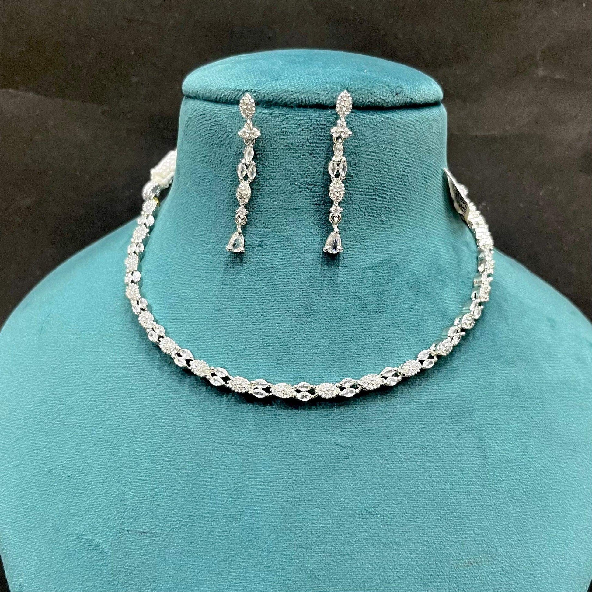 Zircon Necklace Set 3345 - Vijay & Sons