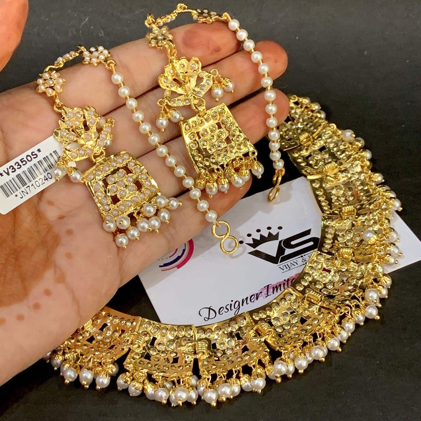 Jadau Necklace Set 676665 - Vijay & Sons