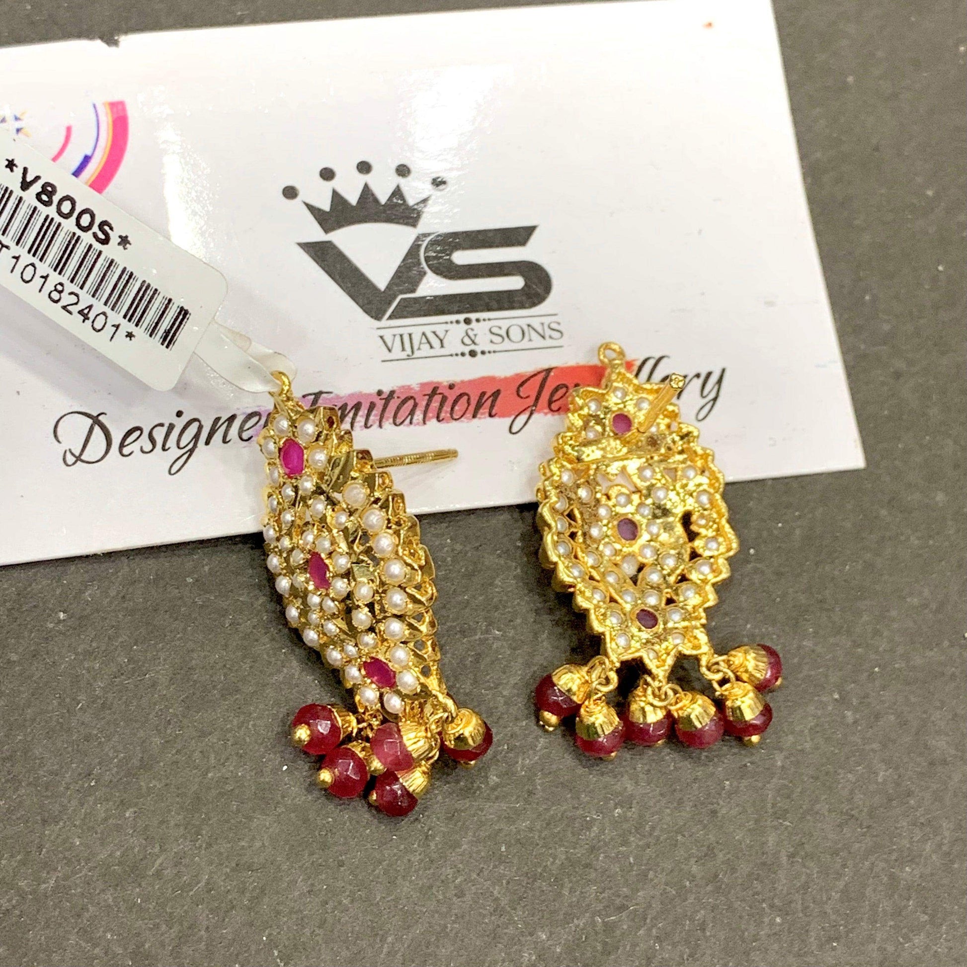 Jadau Earrings 456556 - Vijay & Sons