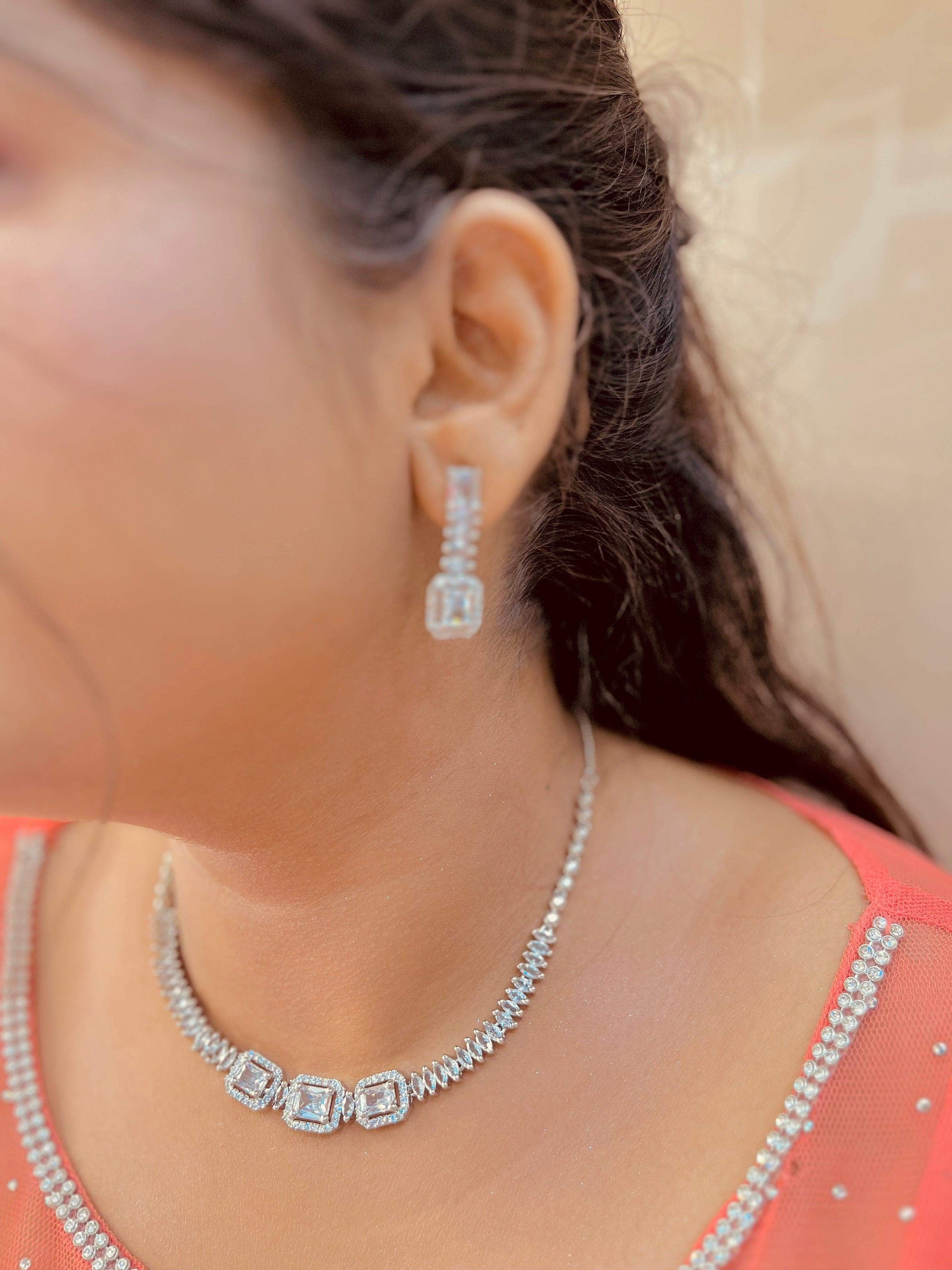 Zircon Necklace Set 0643 - Vijay & Sons