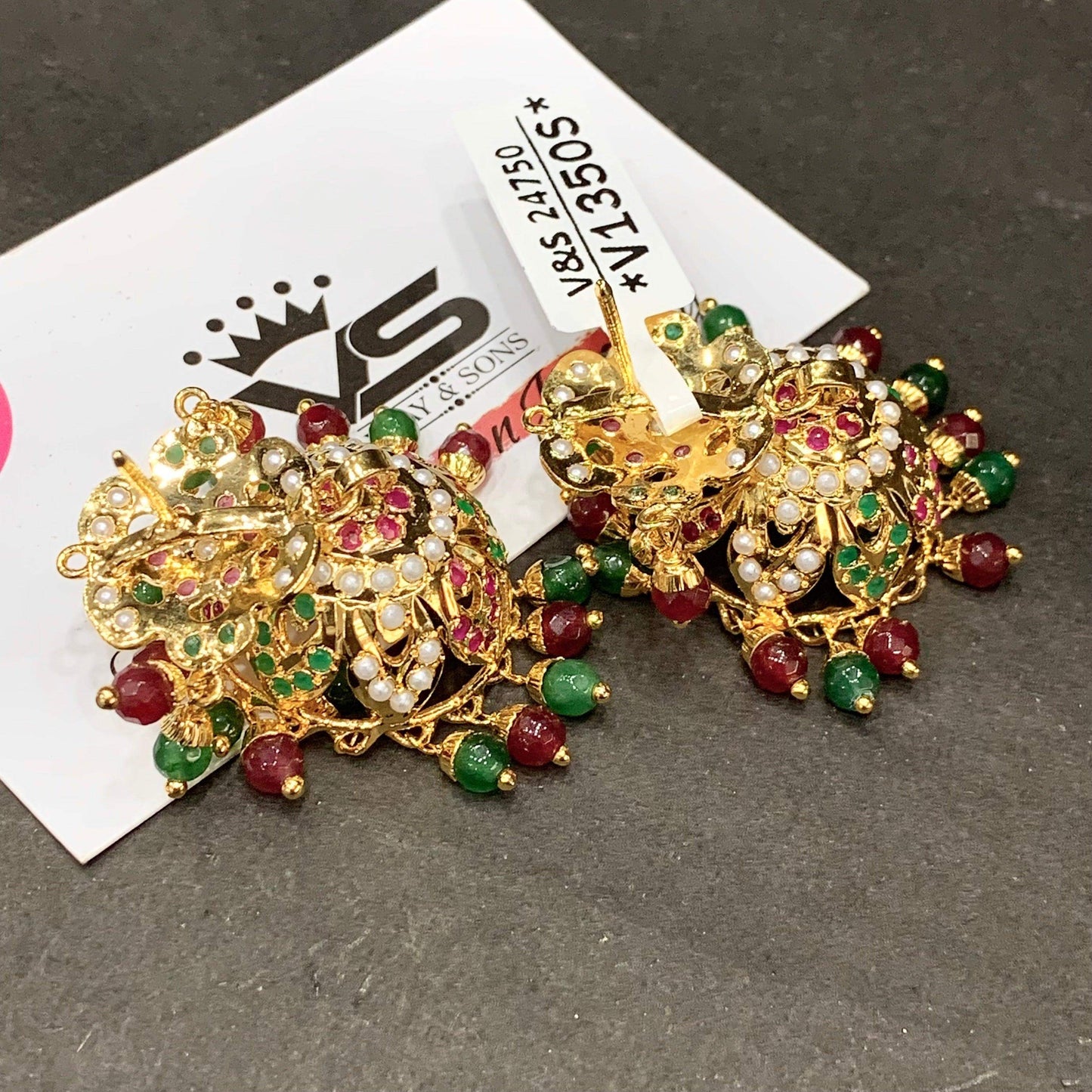 Jadau Earrings 45366 - Vijay & Sons