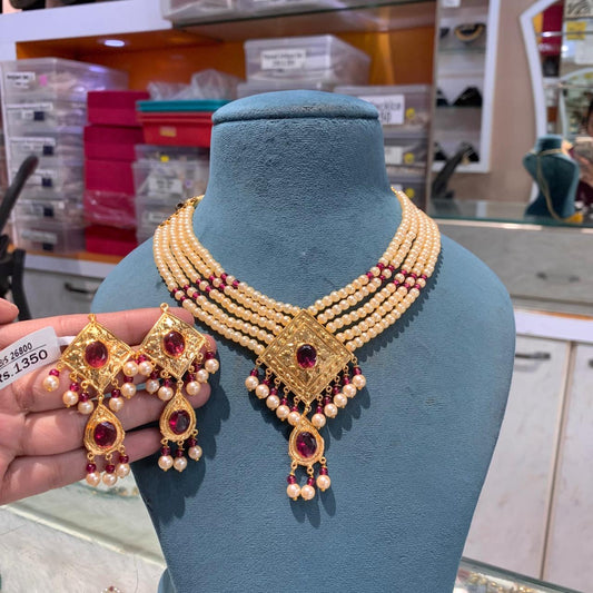 Gold Forming Necklace Set 455556