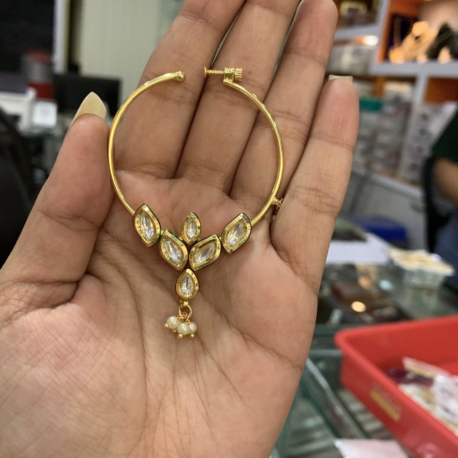 Gold plated Nath 66755 - Vijay & Sons