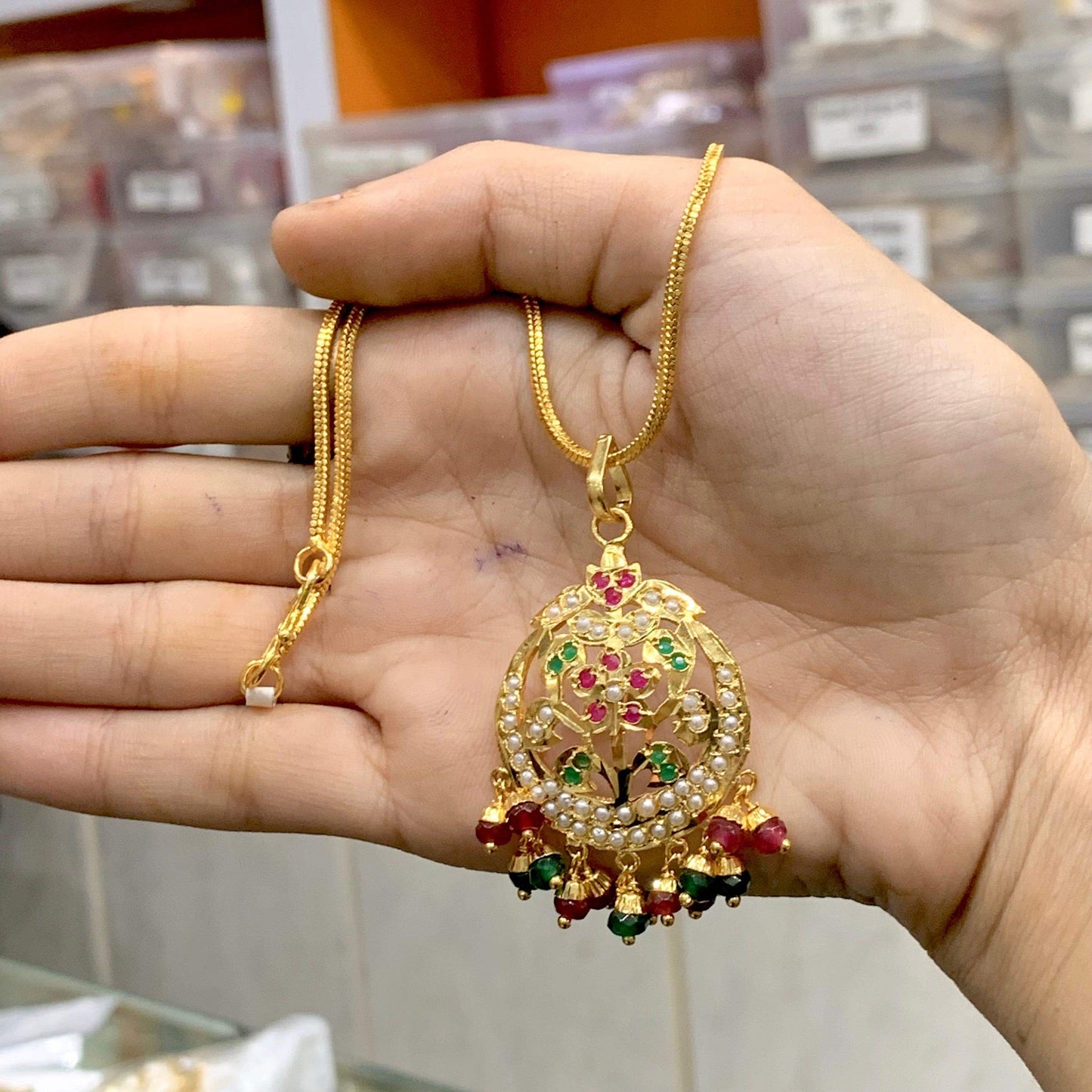 Jadau Pendant Set 84915 - Vijay & Sons