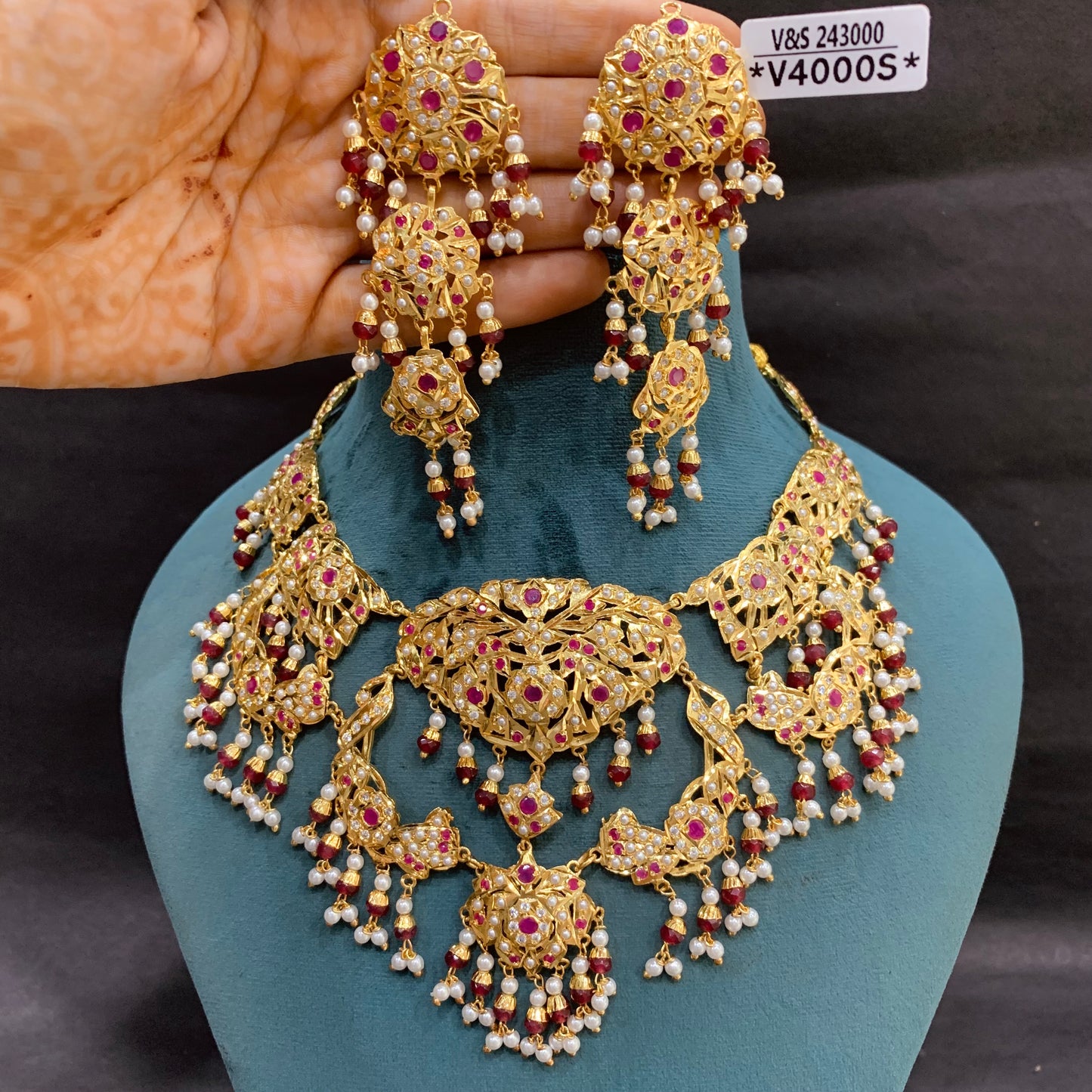 Jadau Necklace Set 46654