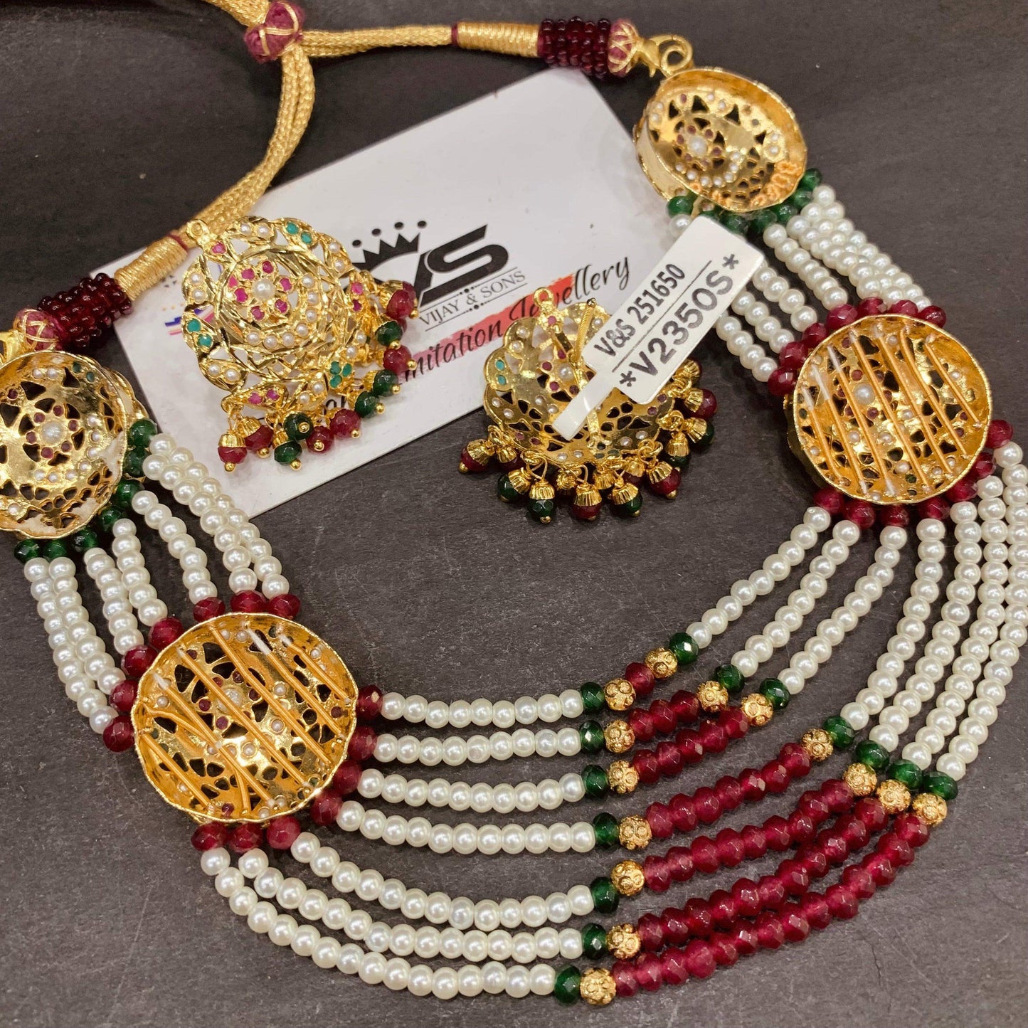Jadau Necklace Set 41575 - Vijay & Sons