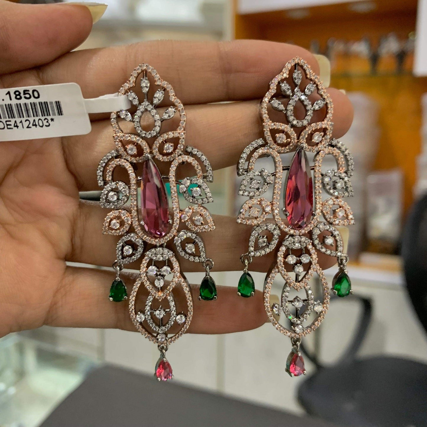 Zircon Earrings 45422 - Vijay & Sons