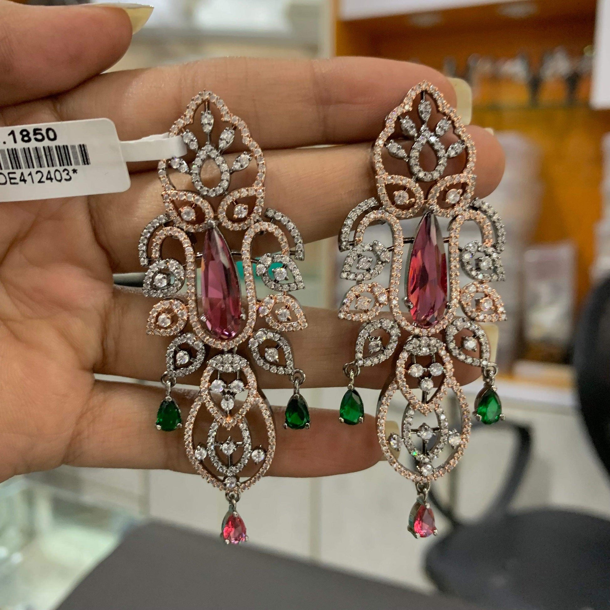 Zircon Earrings 45422 - Vijay & Sons