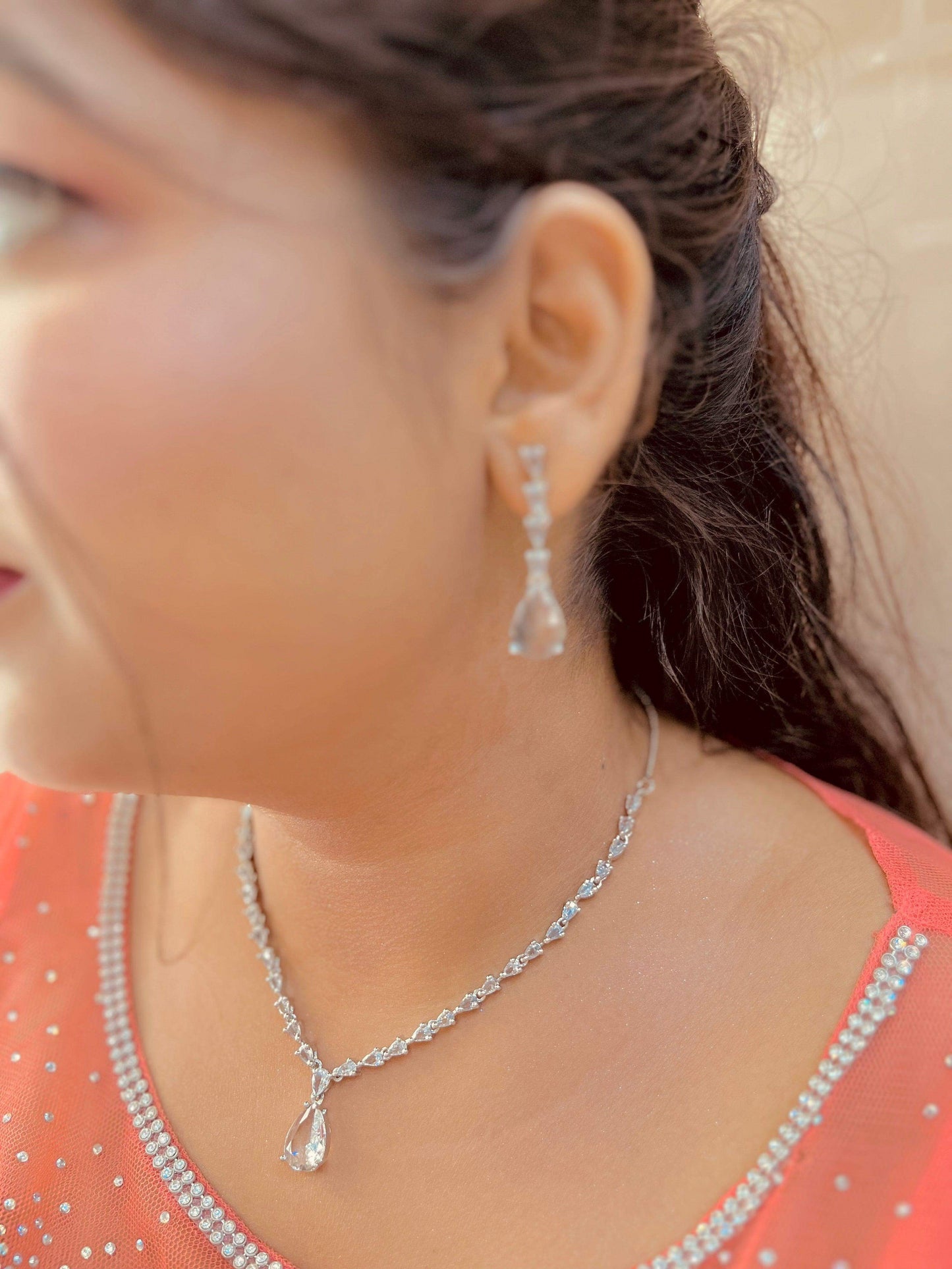 Zircon Necklace Set 478465 - Vijay & Sons