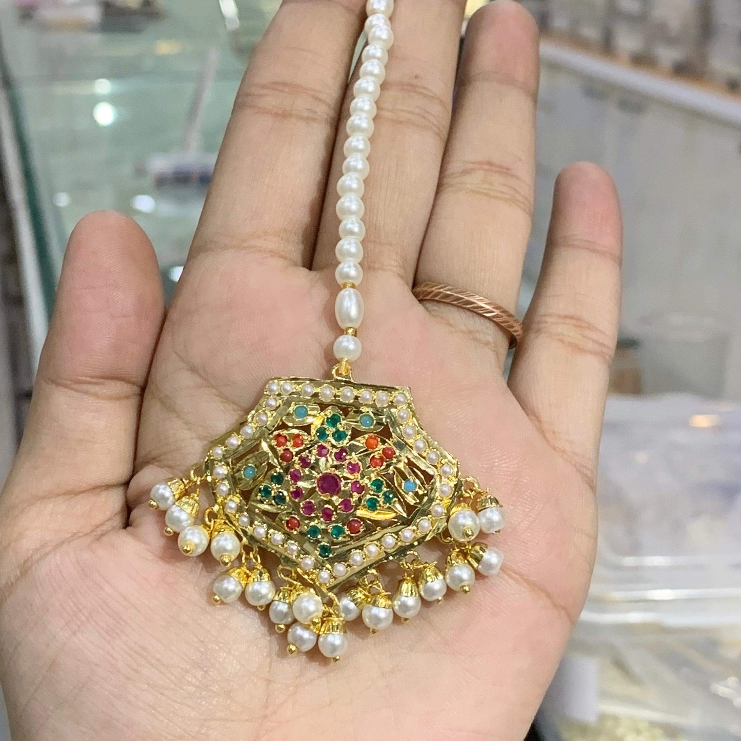 Jadau Tikka Earrings 319471 - Vijay & Sons