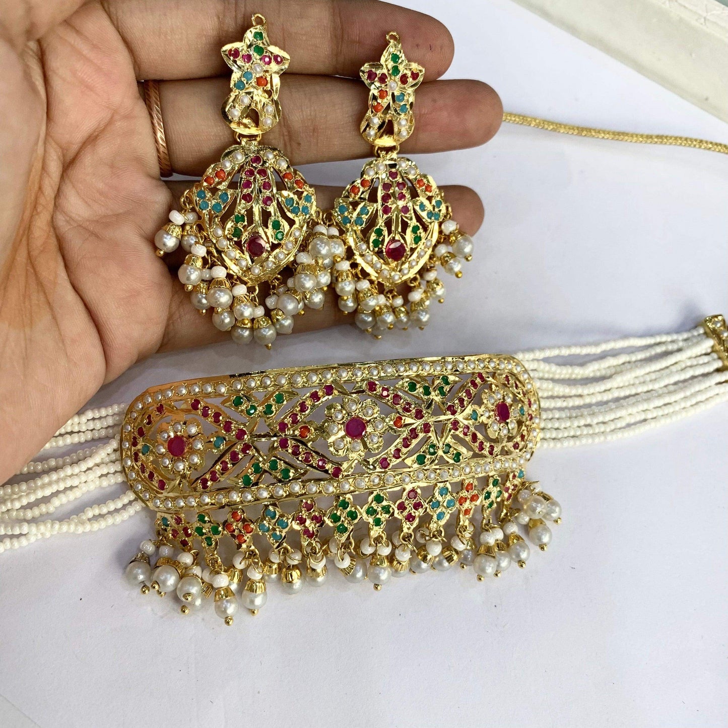 Jadau choker set 4675445 - Vijay & Sons