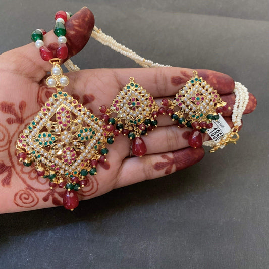 Ruby Pendant Set 849294 - Vijay & Sons