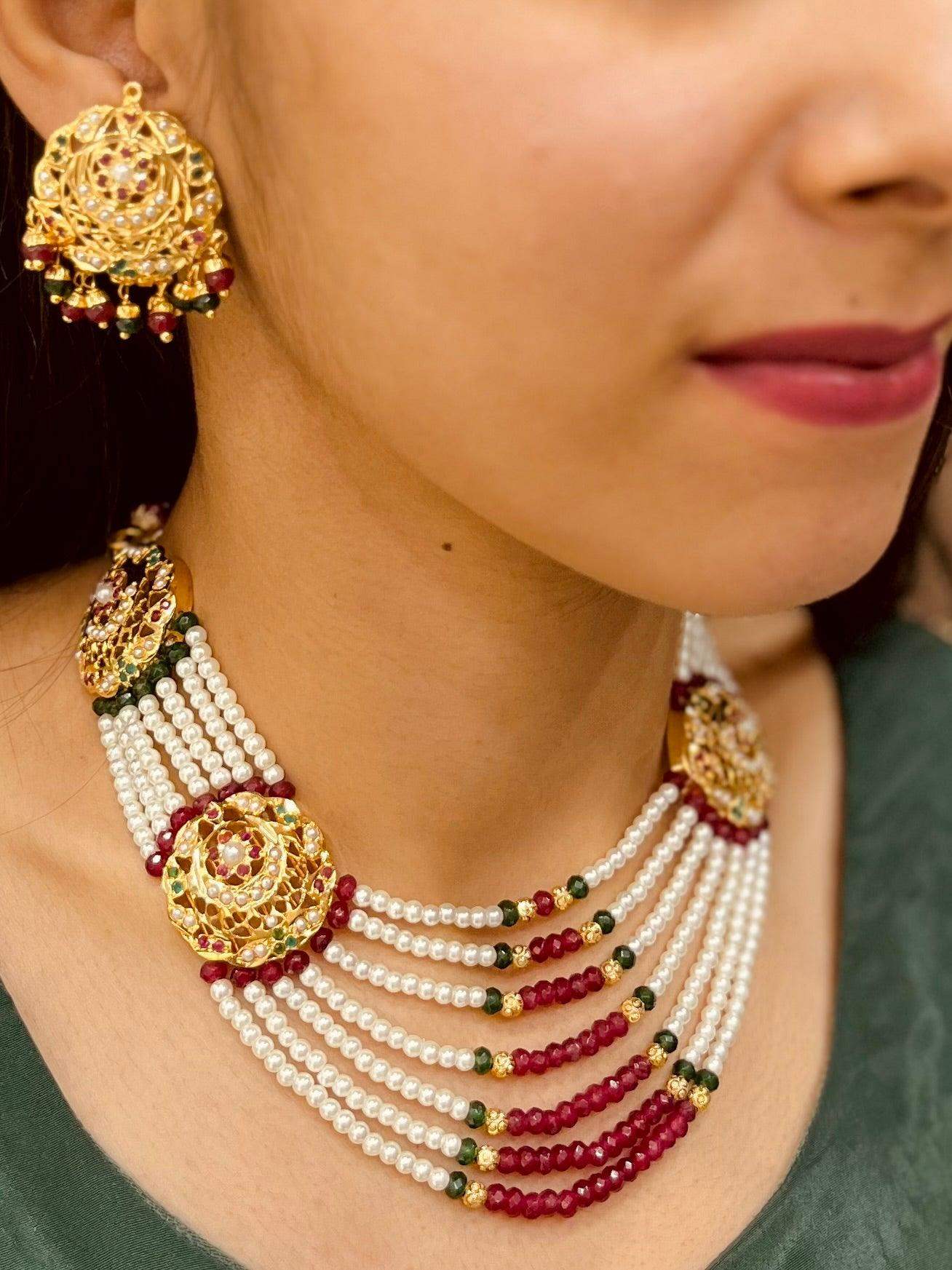 Jadau Necklace Set 41575 - Vijay & Sons