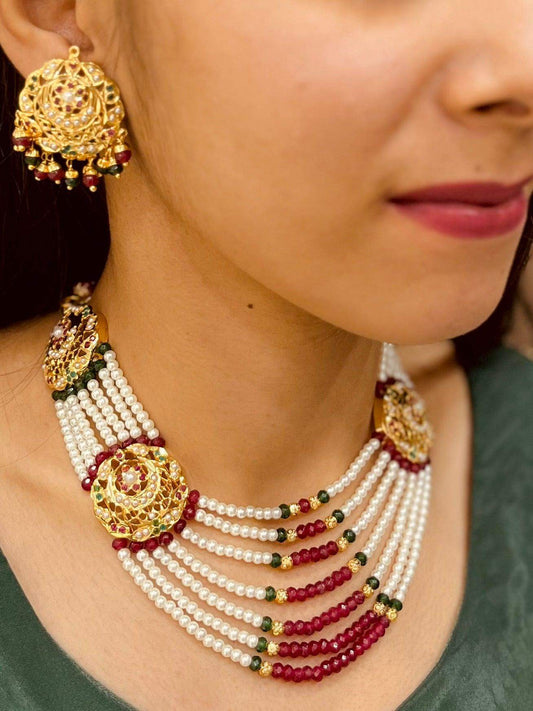Jadau Necklace Set 41575 - Vijay & Sons