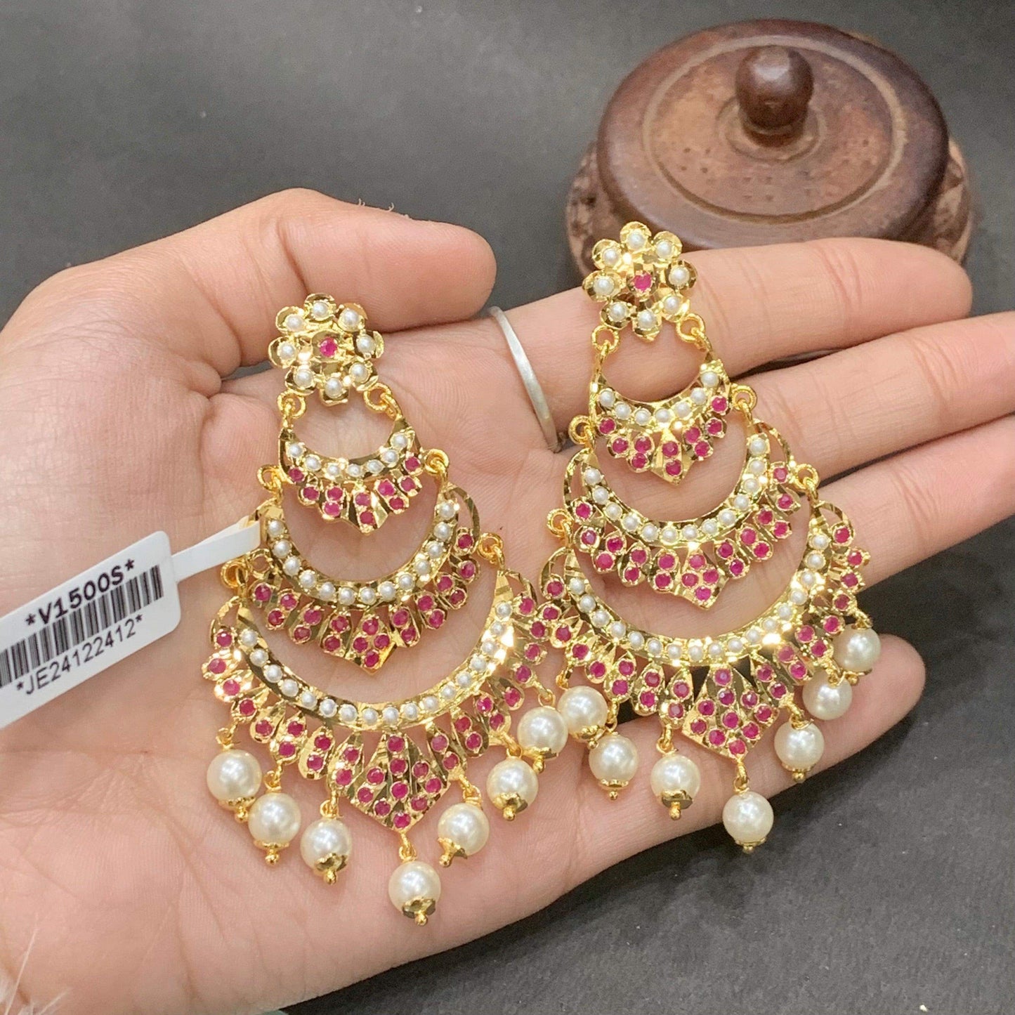 Jadau Earrings 355677 - Vijay & Sons