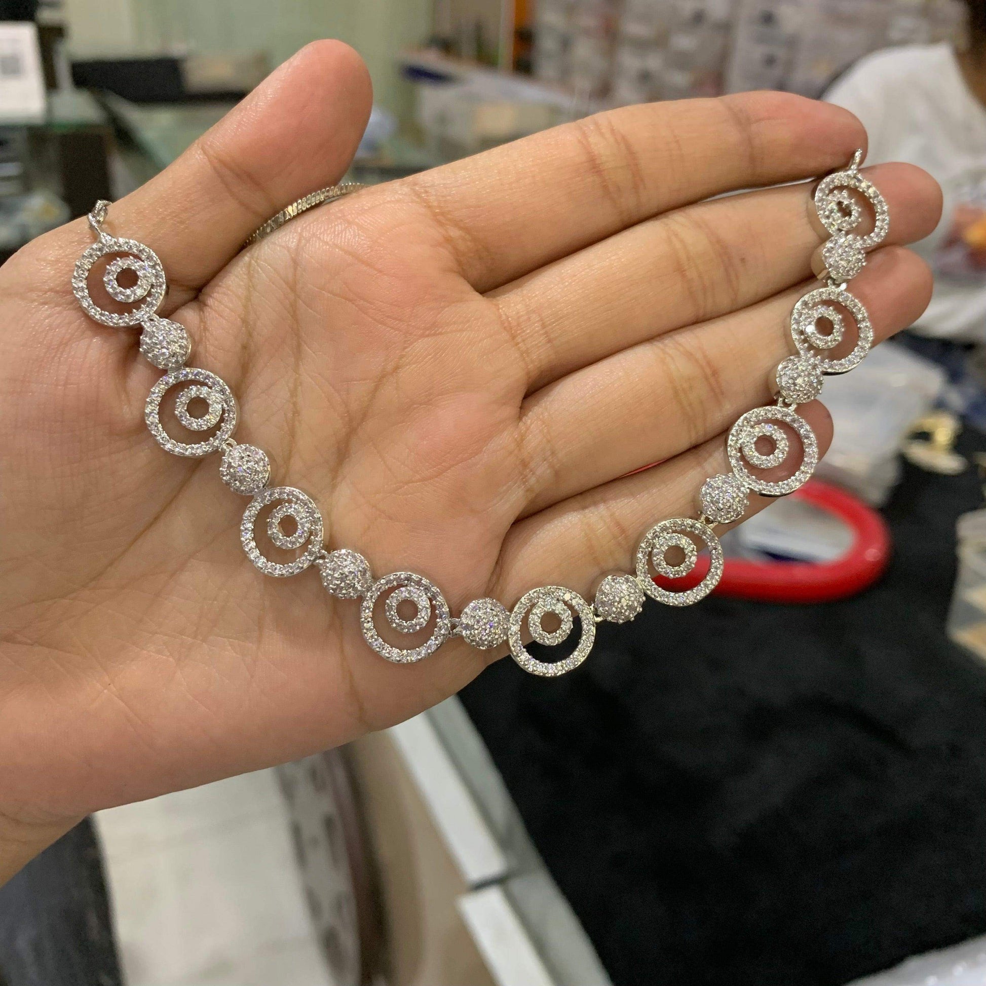 Zircon Necklace Set 235666 - Vijay & Sons