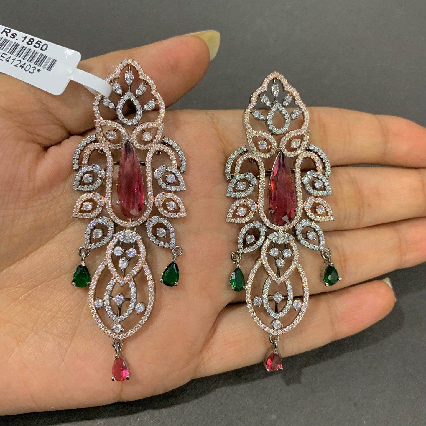 Zircon Earrings 45422 - Vijay & Sons