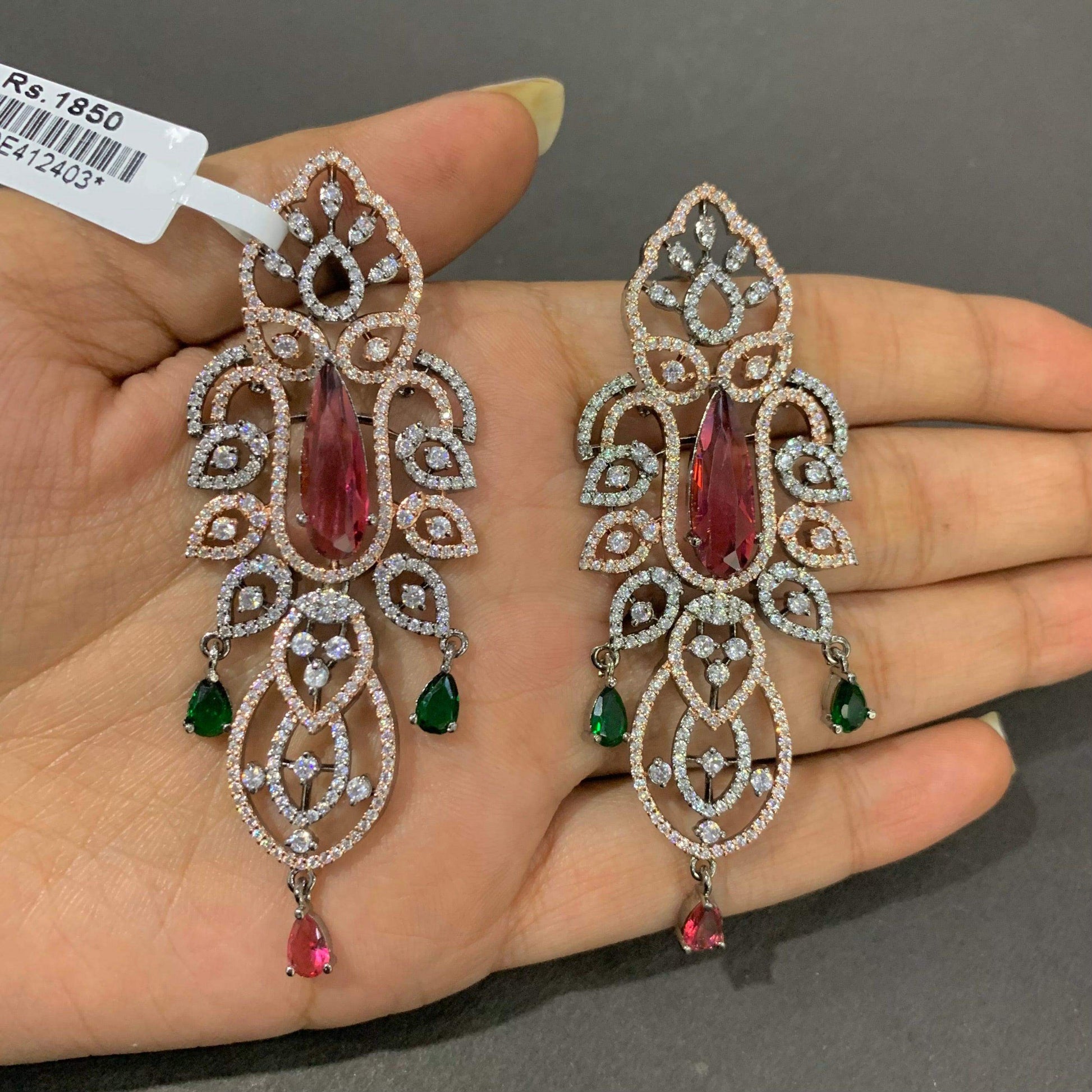 Zircon Earrings 45422 - Vijay & Sons