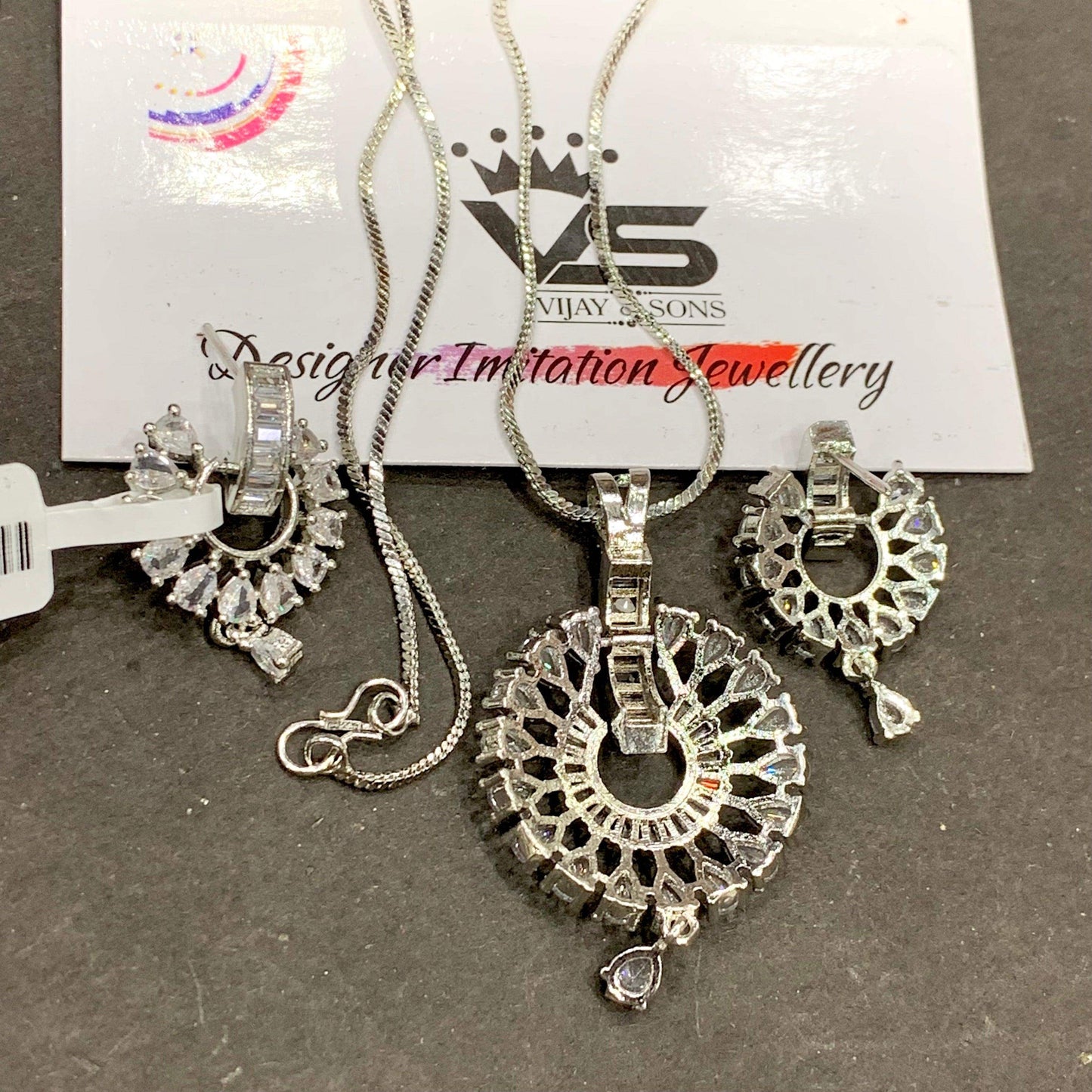Zircon Pendant Sets 566333 - Vijay & Sons