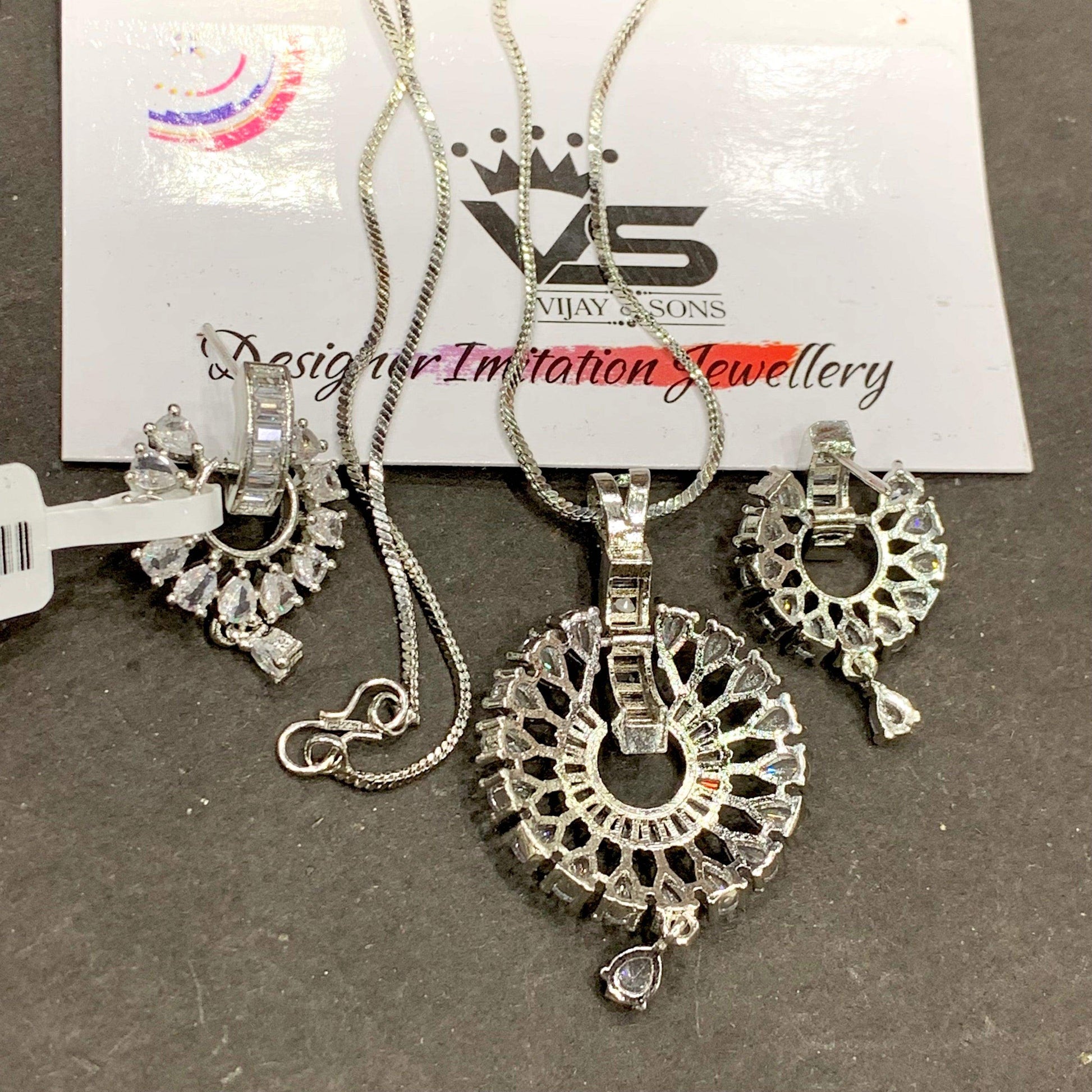 Zircon Pendant Sets 566333 - Vijay & Sons