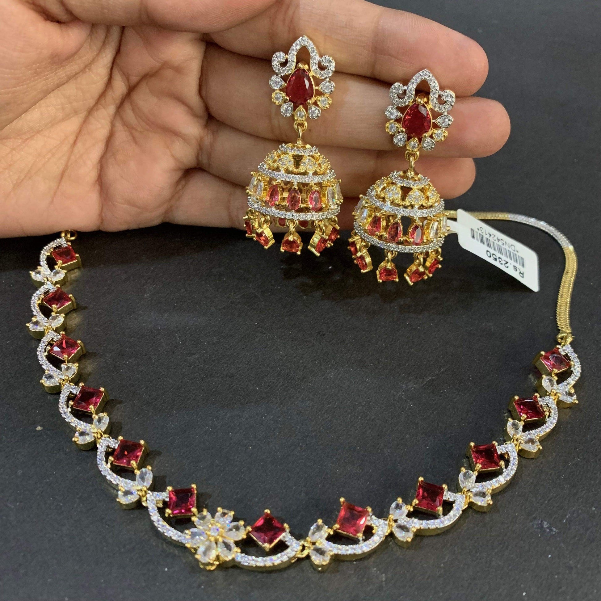 Zircon Necklacesets 568955 - Vijay & Sons