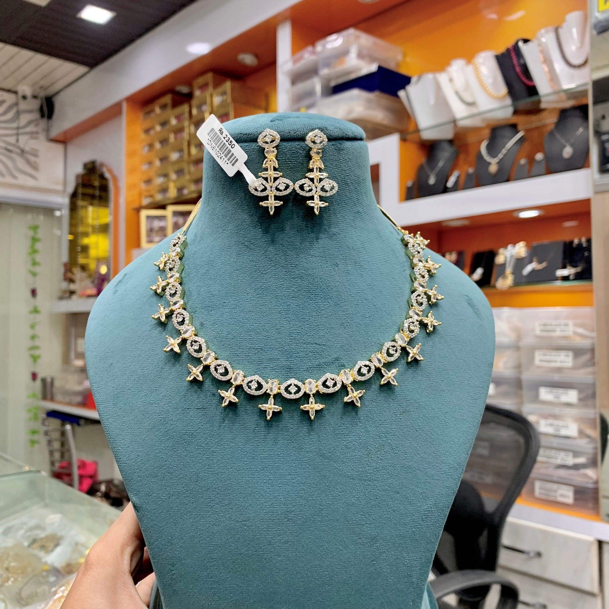 Zircon Necklace Set 465949 - Vijay & Sons