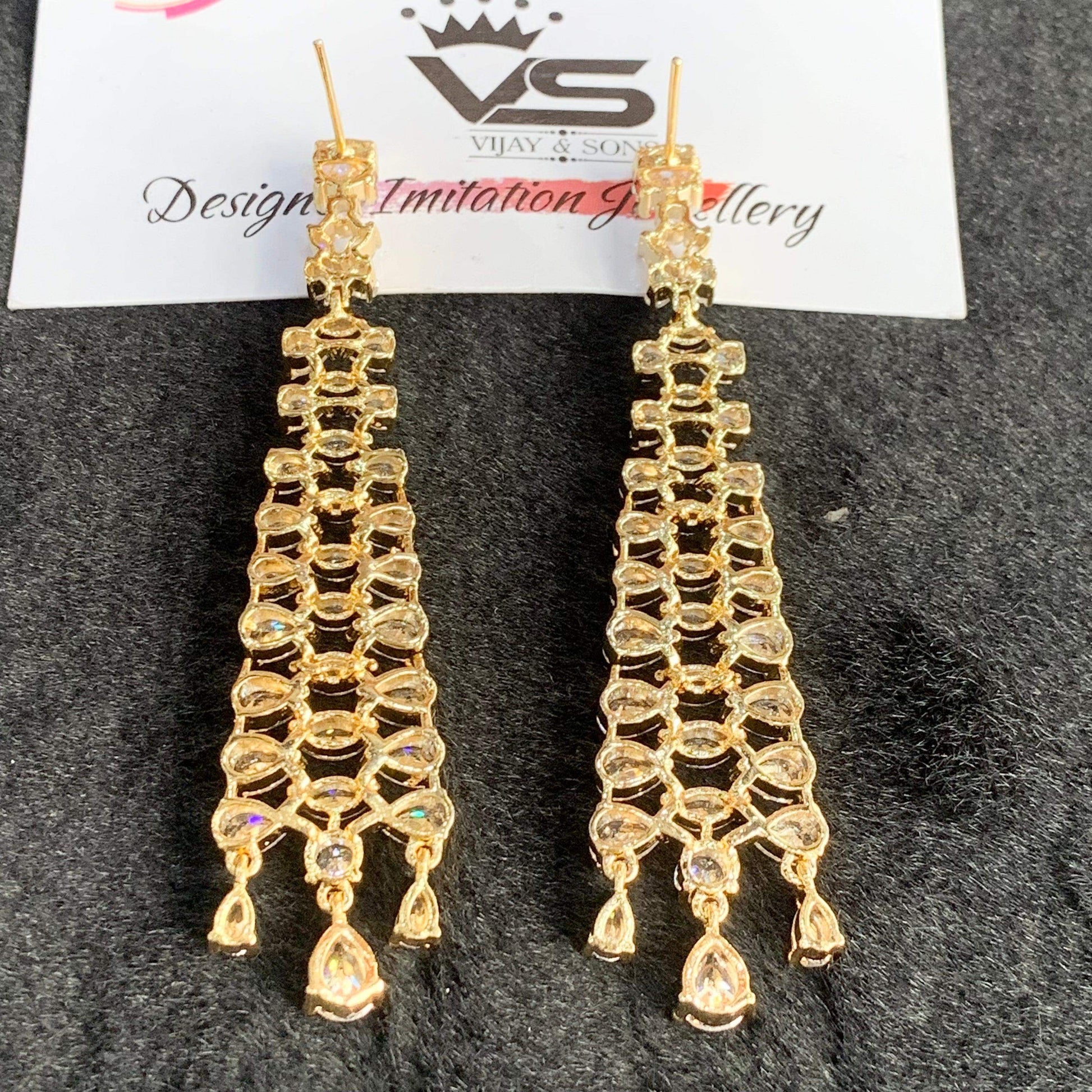 American Diamond Earrings 57655 - Vijay & Sons