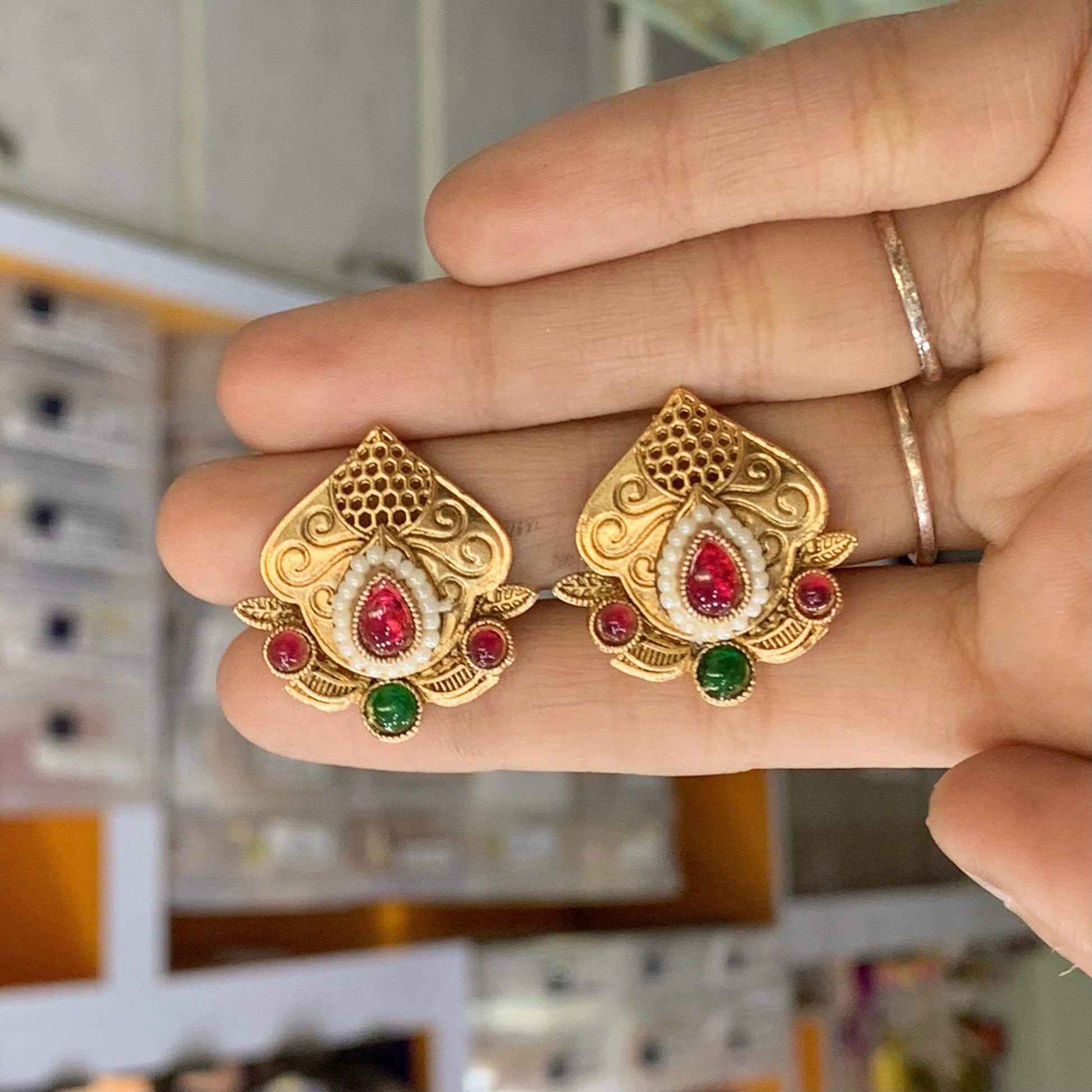 Antique Earrings 355456 - Vijay & Sons