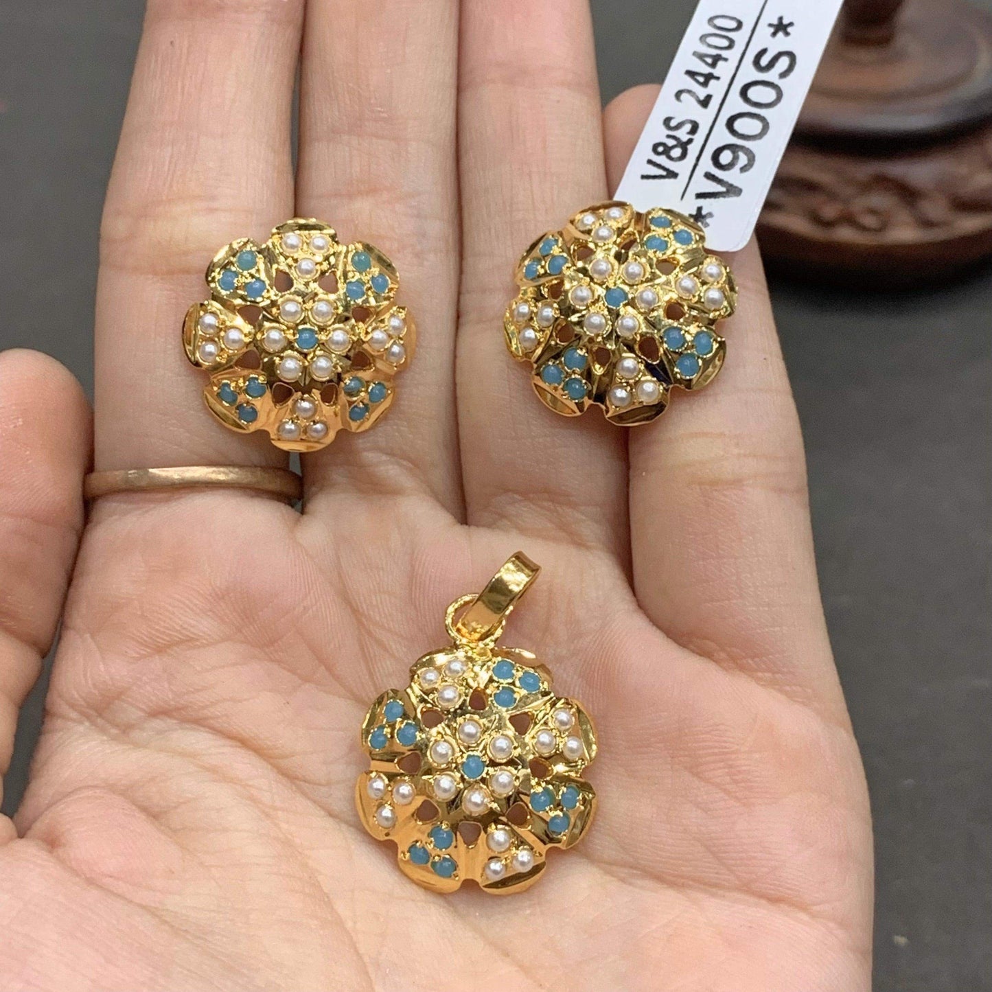 Jadau pendent set 45678912 - Vijay & Sons