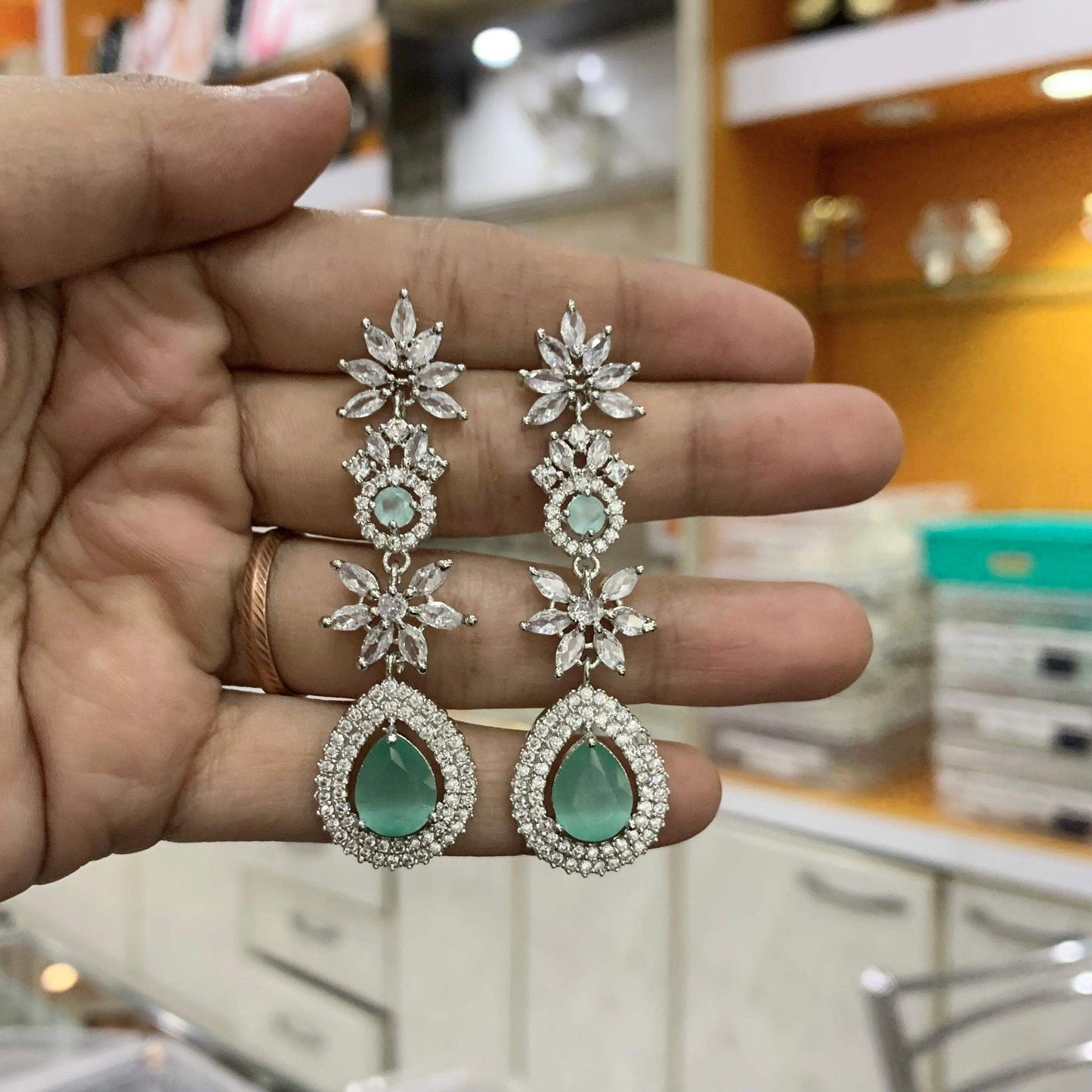 Diamond earrings 44556 - Vijay & Sons