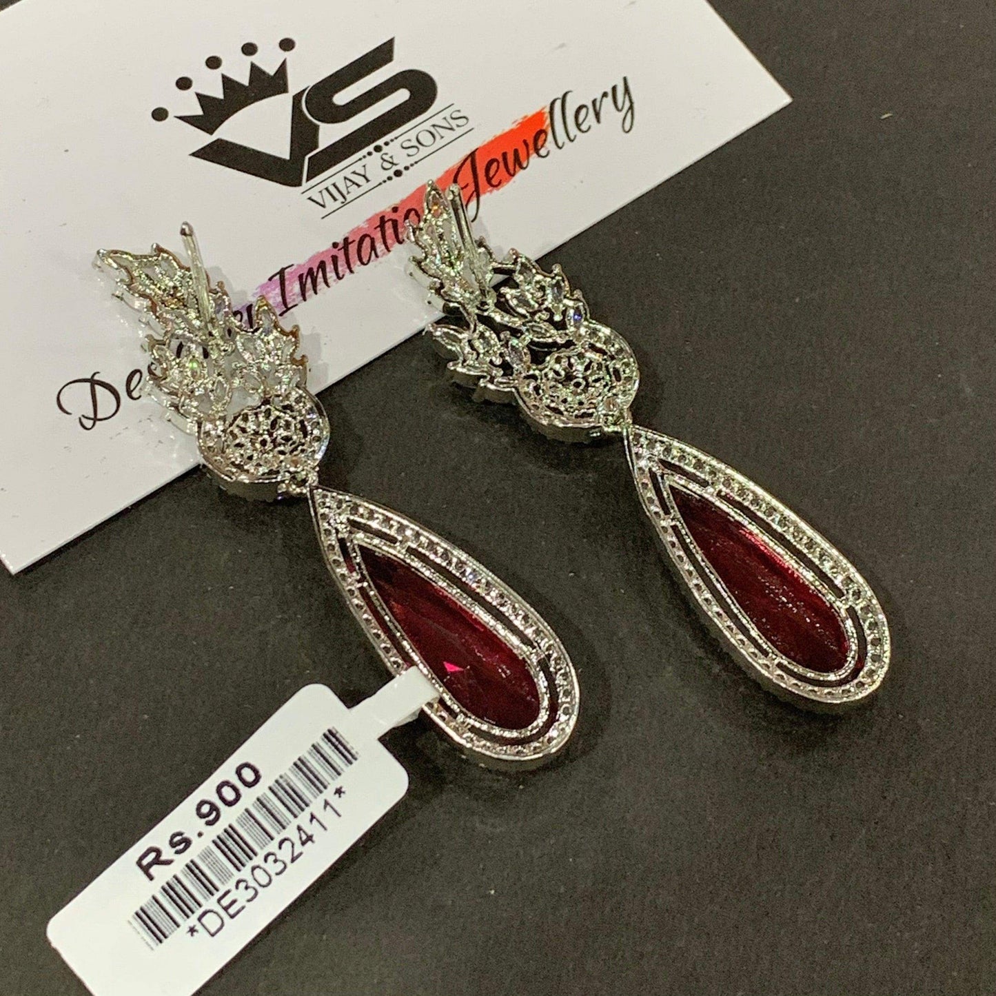 Zircon Earrings 453455 - Vijay & Sons