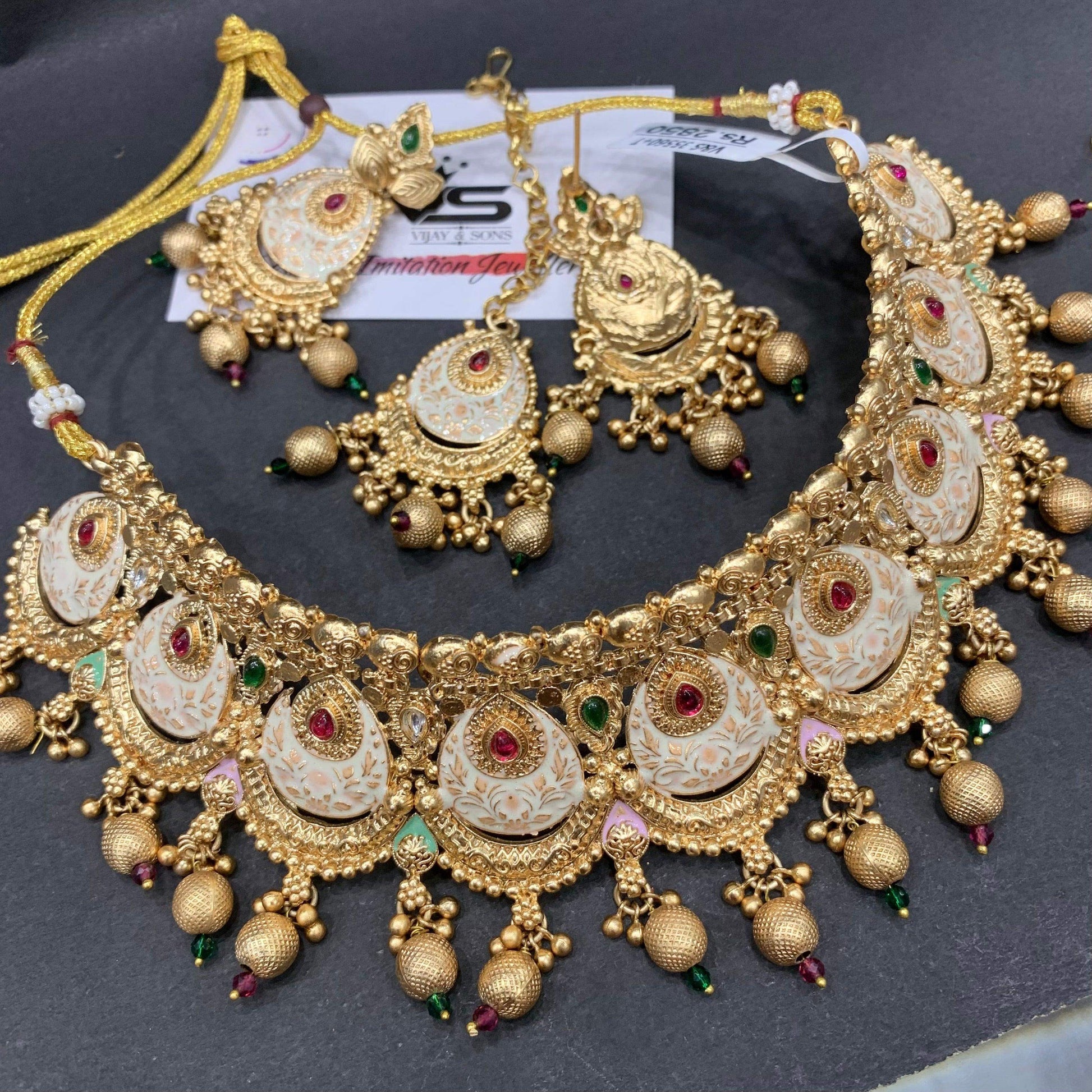 Antique Necklace set 725253 - Vijay & Sons