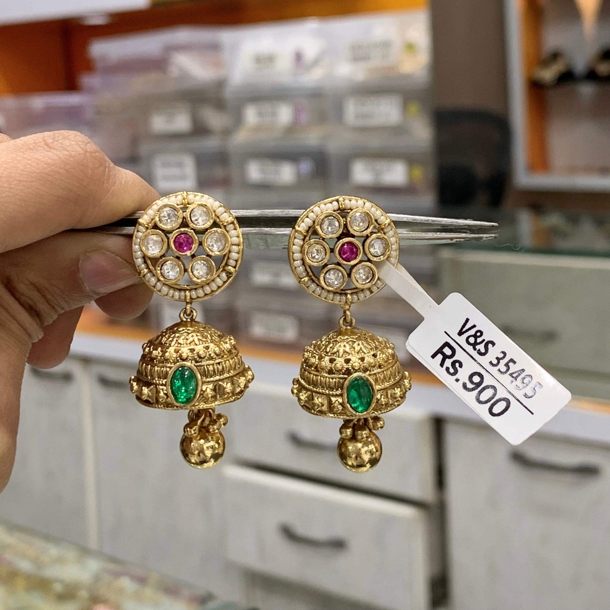 Antique earrings 22356 - Vijay & Sons