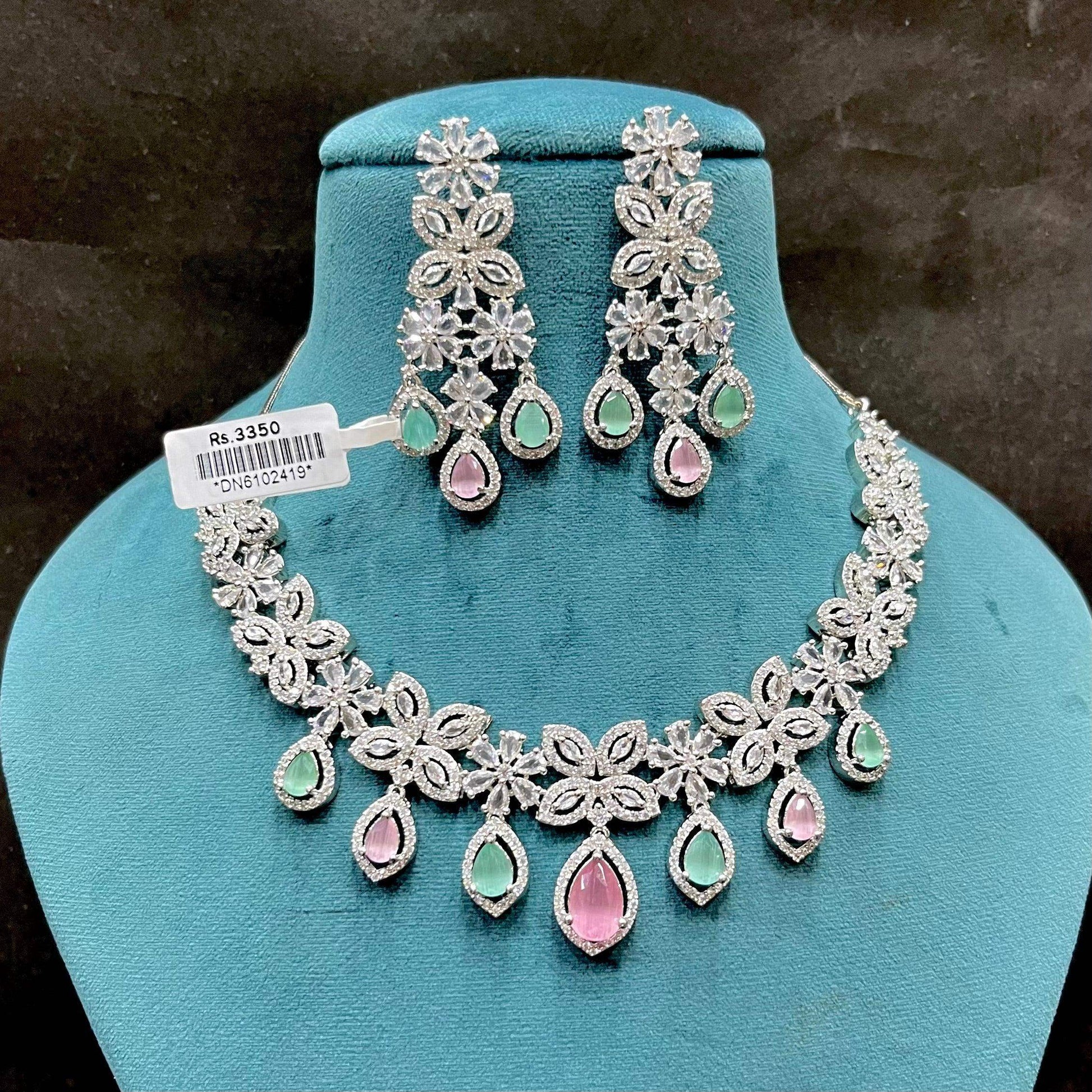 Diamond necklace set 6565 - Vijay & Sons