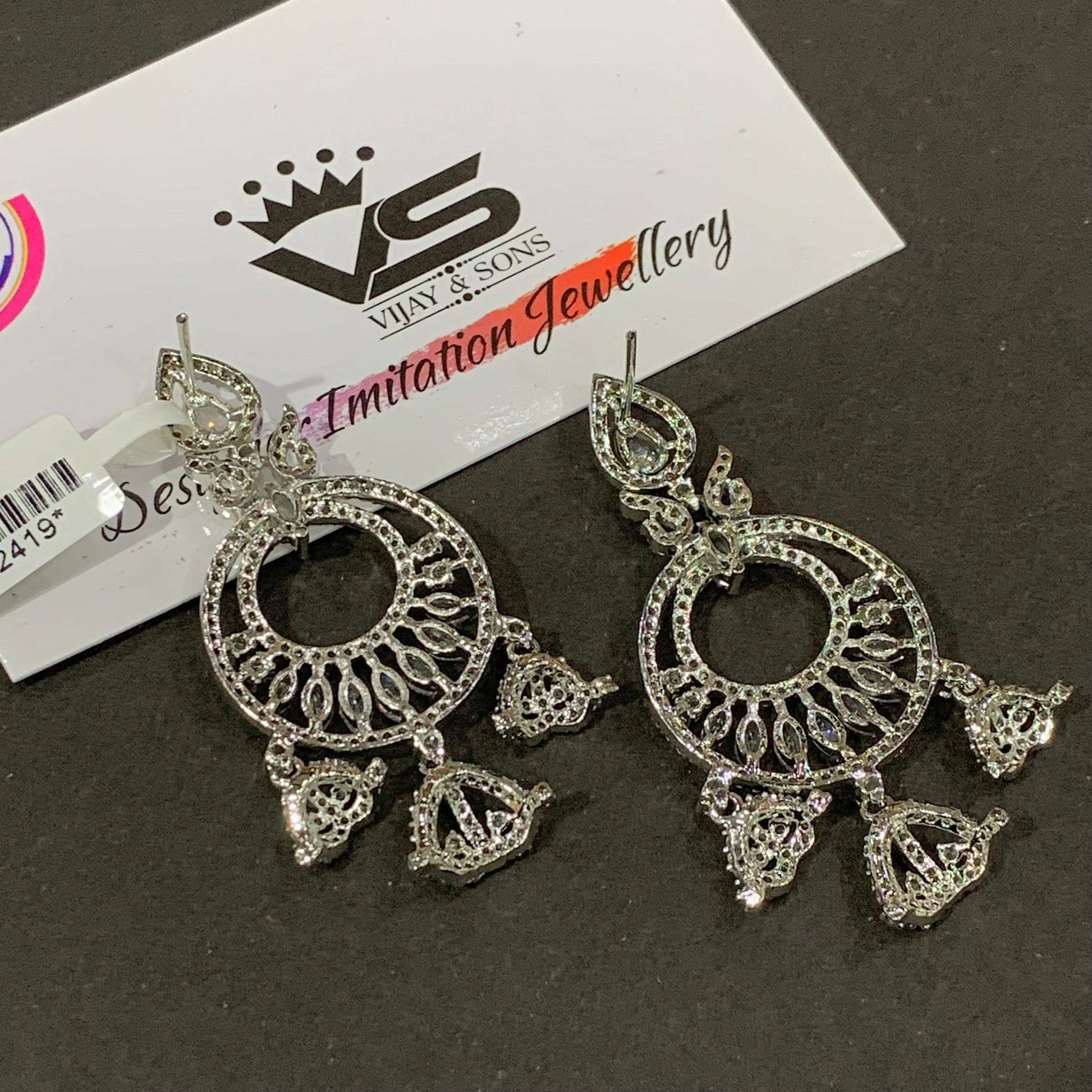 American Diamond Earrings 56363 - Vijay & Sons
